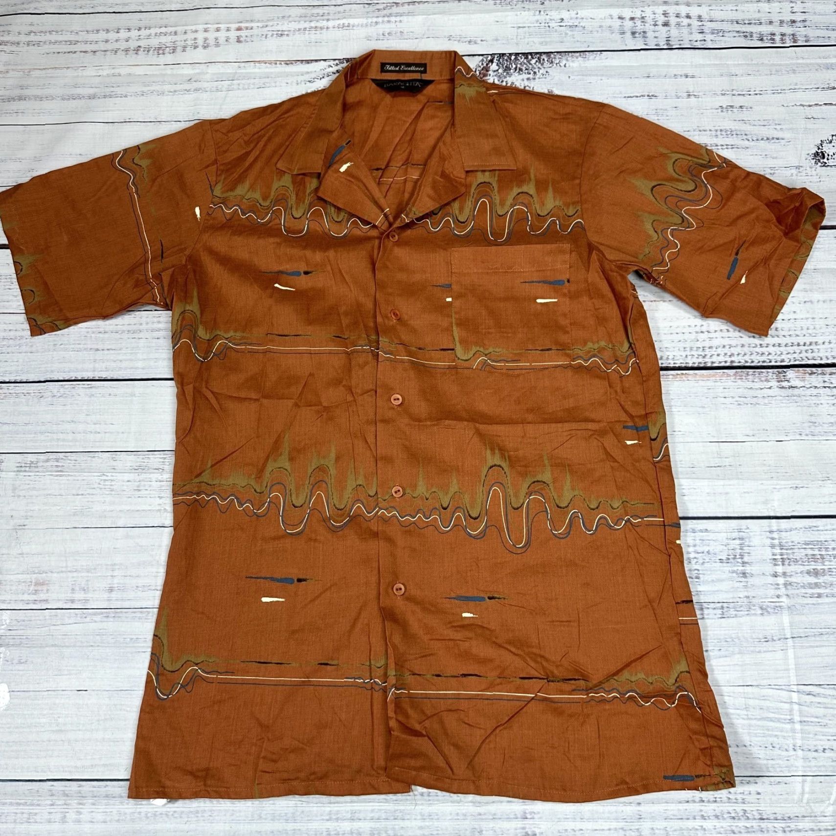 Baracuta VINTAGE Baracuta Women's Orange Shirt Short Sleeve Front Pocket Casual Sz M Size M / US 6-8 / IT 42-44 - 2 Thumbnail