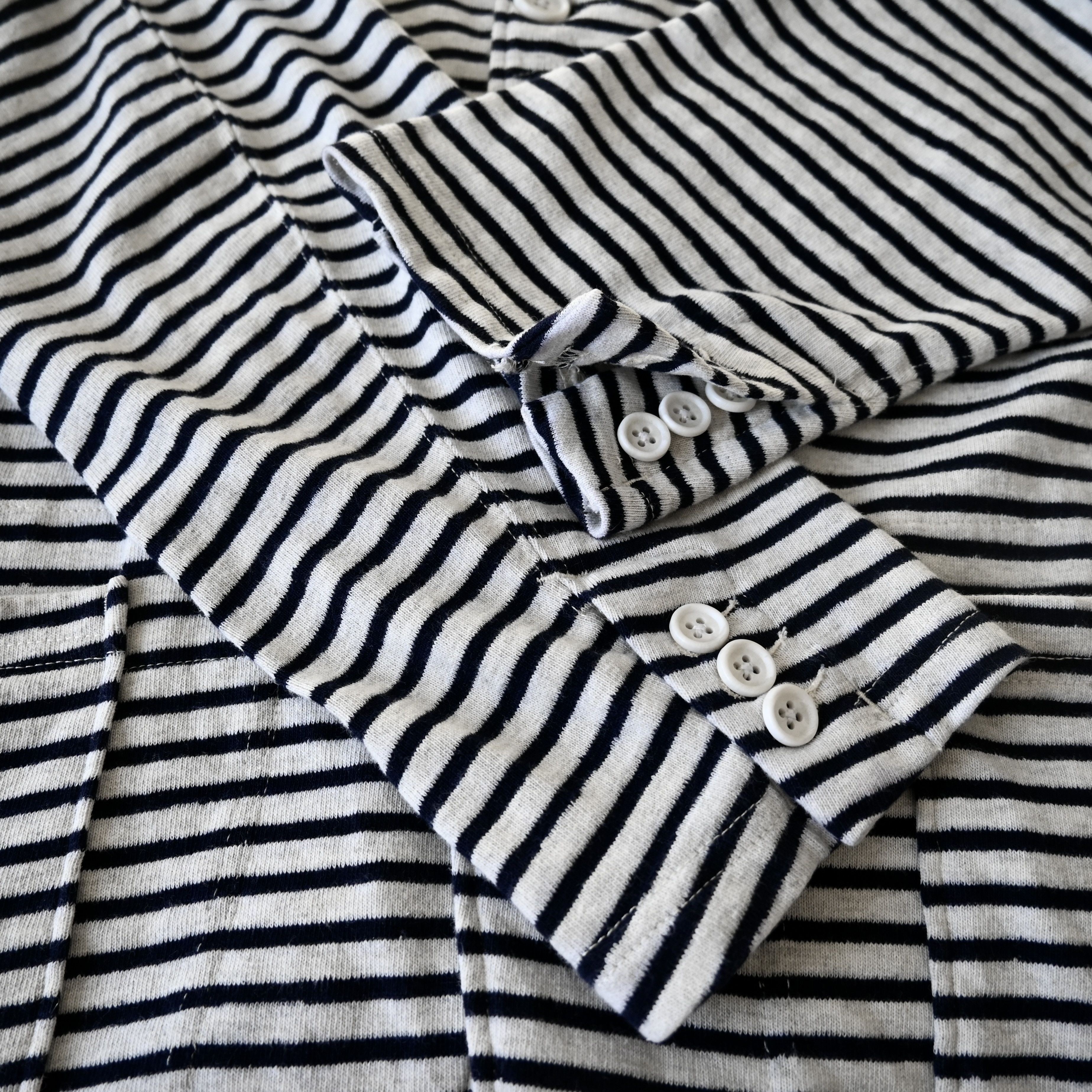 Engineered Garments Engineered Garments "Knit Jacket" striped jersey blazer, XL Size US XL / EU 56 / 4 - 15 Thumbnail