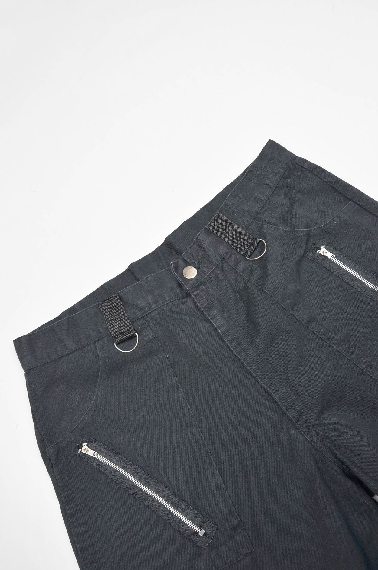 Vintage Bares Black Tech Strap Cargo Pants with Zippers L Size US 33 - 3 Thumbnail