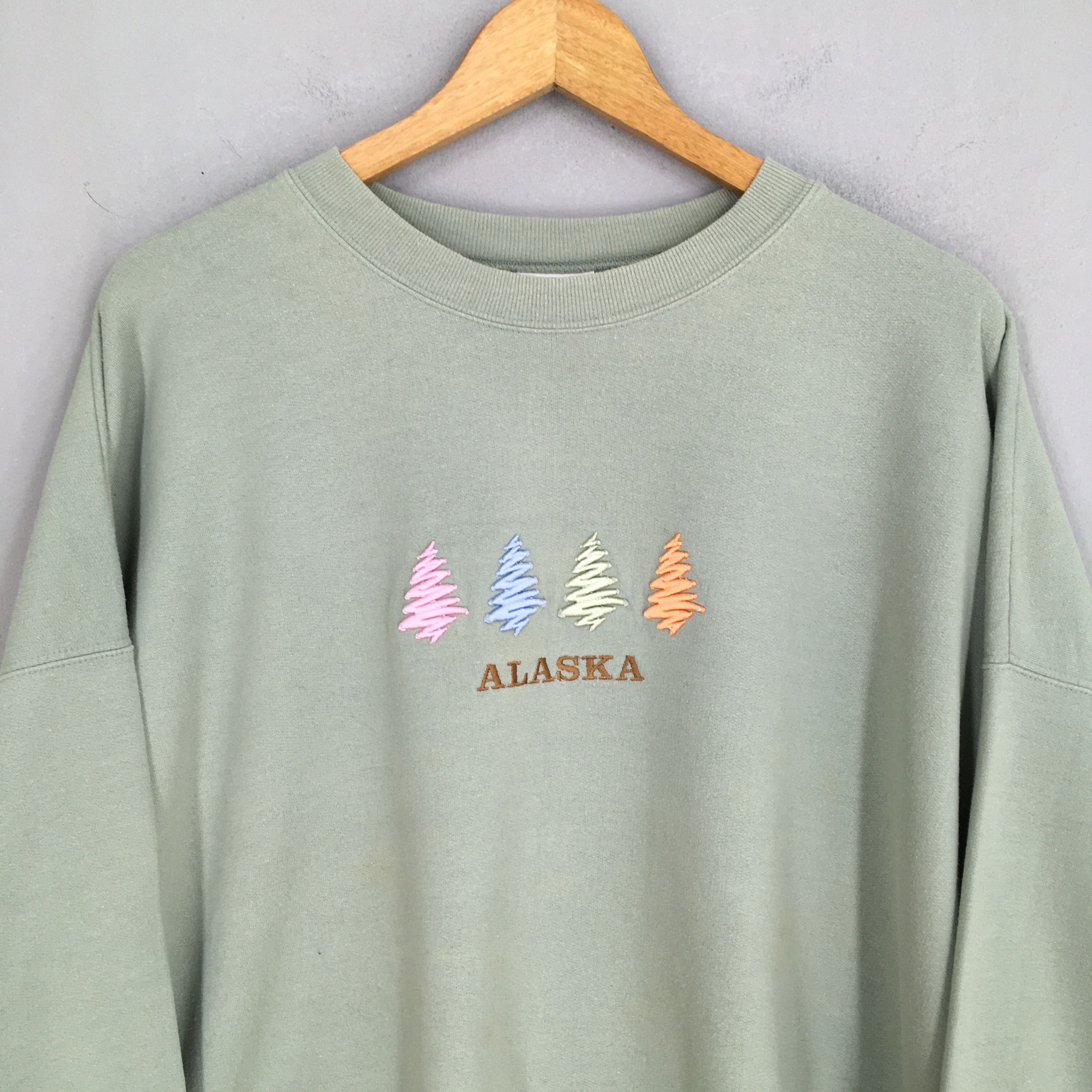 Hanes × Vintage Vintage Y2K Alaska US State Green Sweatshirt XXLarge Size US XXL / EU 58 / 5 - 2 Thumbnail