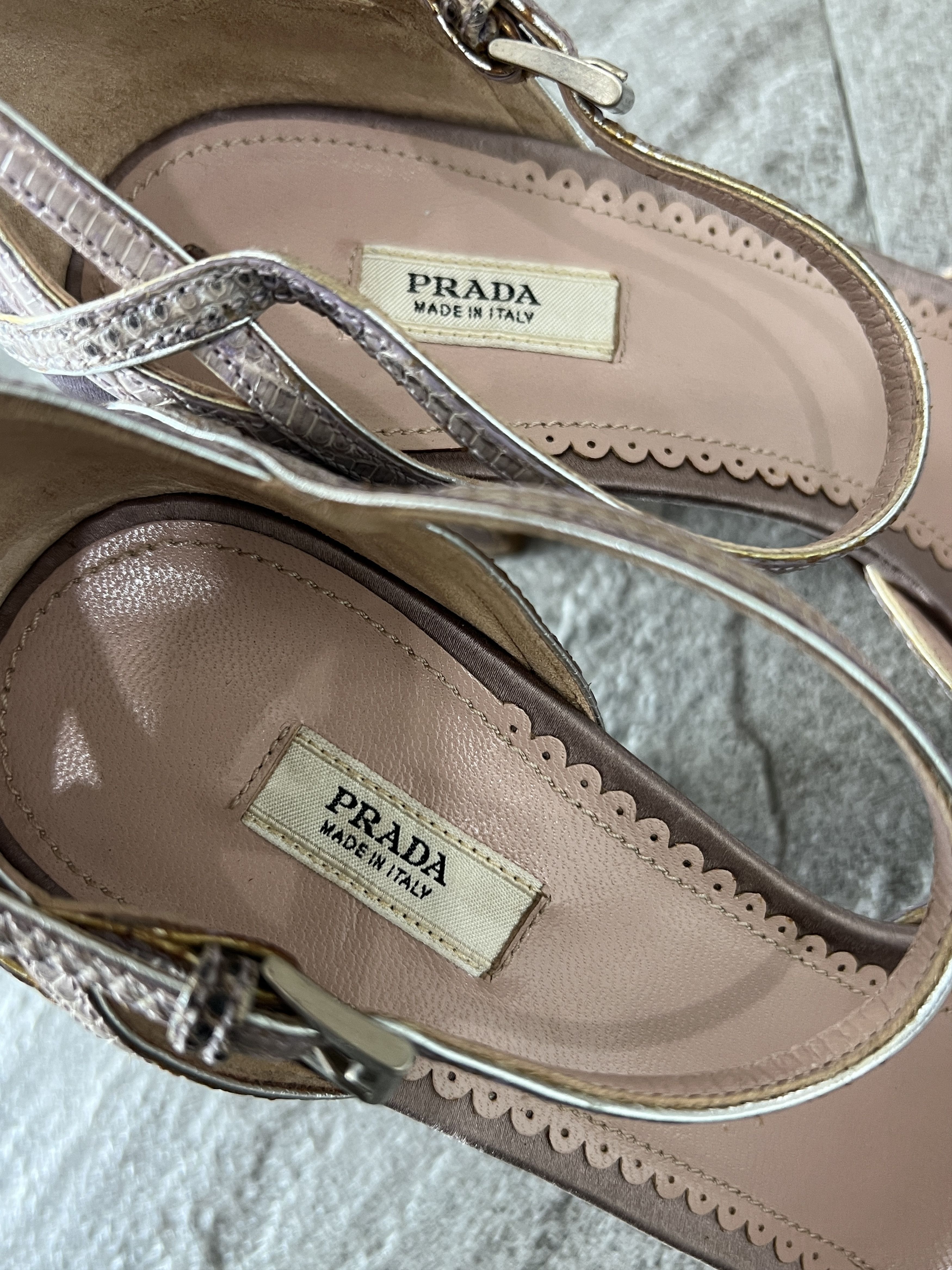 Prada Prada Satin Ankle Strap Heels Lavender Pink 35 Size US 5 / IT 35 - 9 Thumbnail
