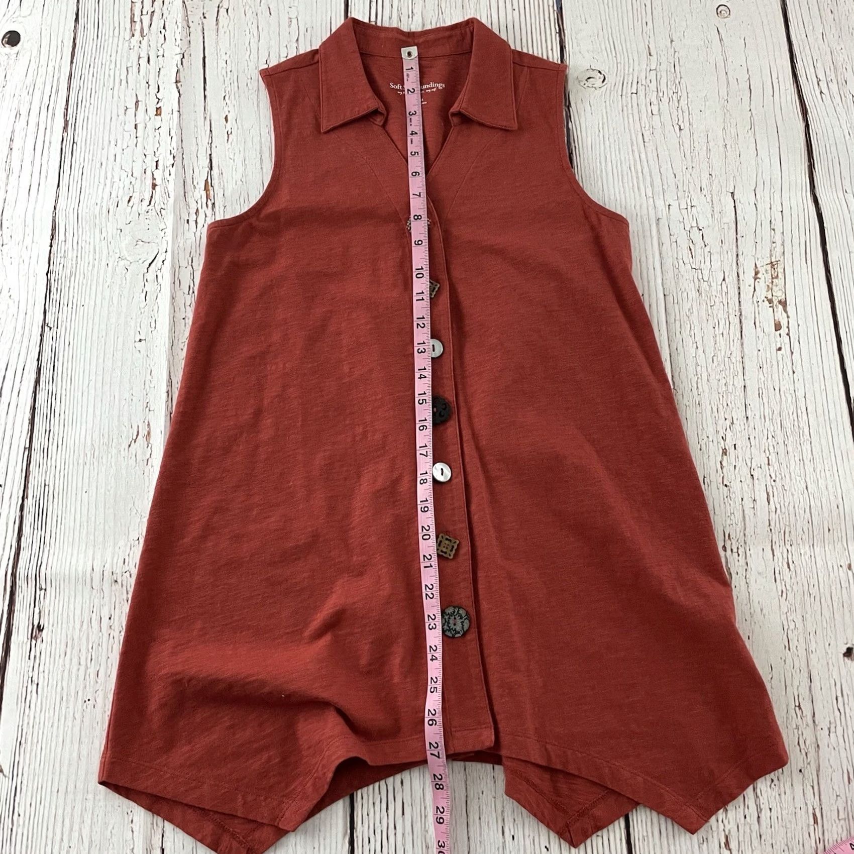 Soft Surroundings Soft Surroundings Shirt Women's XS Rust Orange Sleeveless Blouse XS Women's Orange Vintage? Size XS / US 0-2 / IT 36-38 - 4 Thumbnail