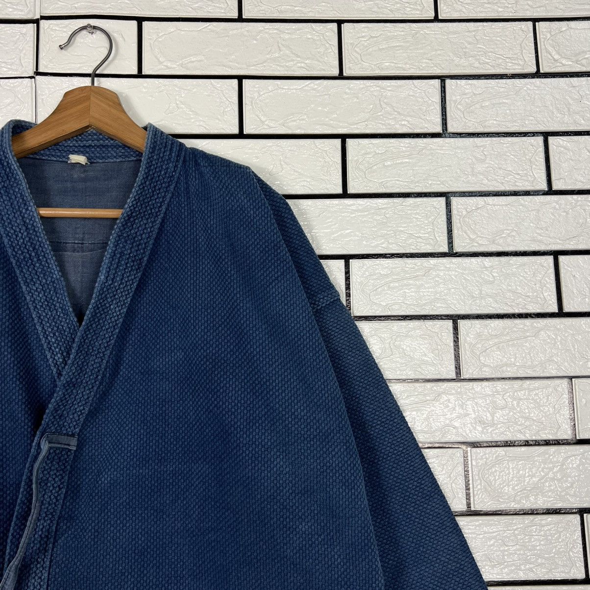 Japanese Brand Vintage Blue Indigo Sashiko Thick Weave Kimono #4113-C187 Size US XL / EU 56 / 4 - 4 Thumbnail
