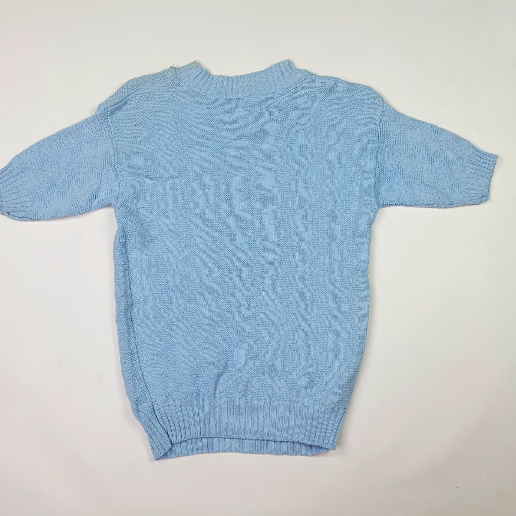 Etro Vintage Retro Blue Crew Neck Knit Pullover Sweater Mens XS Short Sleeve 80s Fall Winter Knit Style Cotton Solid Size US XS / EU 42 / 0 - 7 Thumbnail