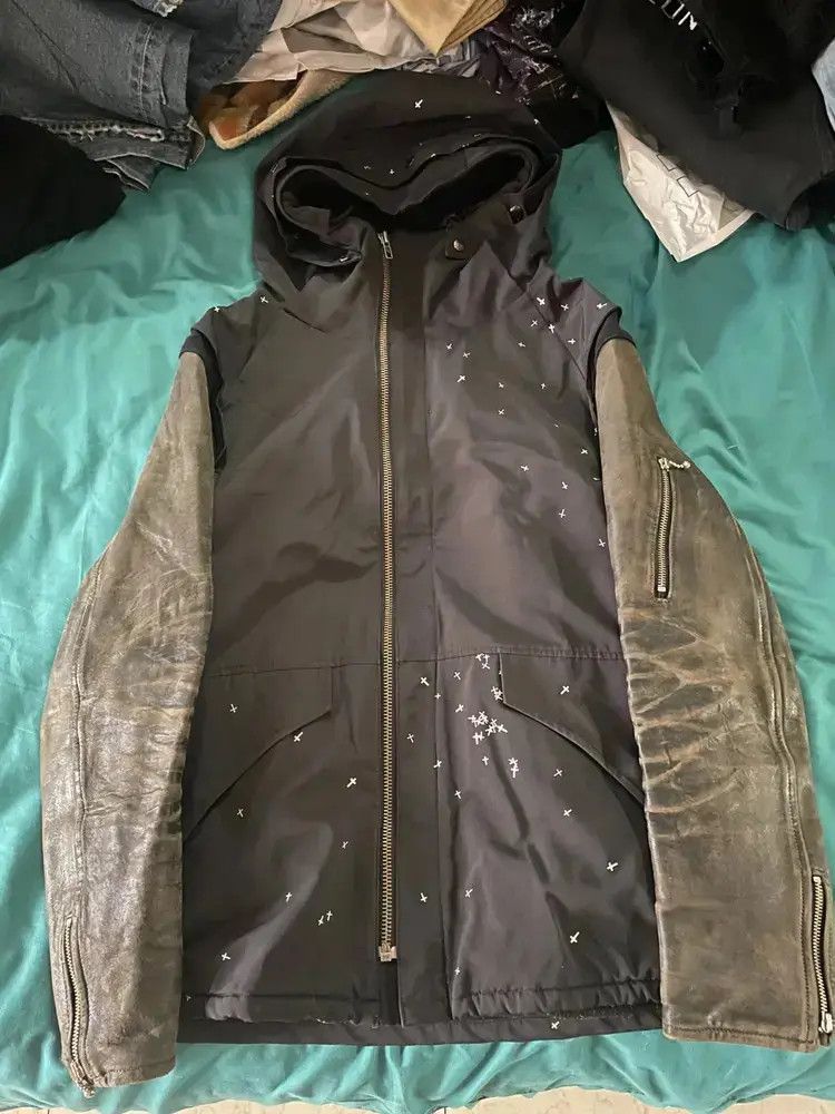 Sz 2 Undercover 02AW Leather Sleeves Mountain Jacket