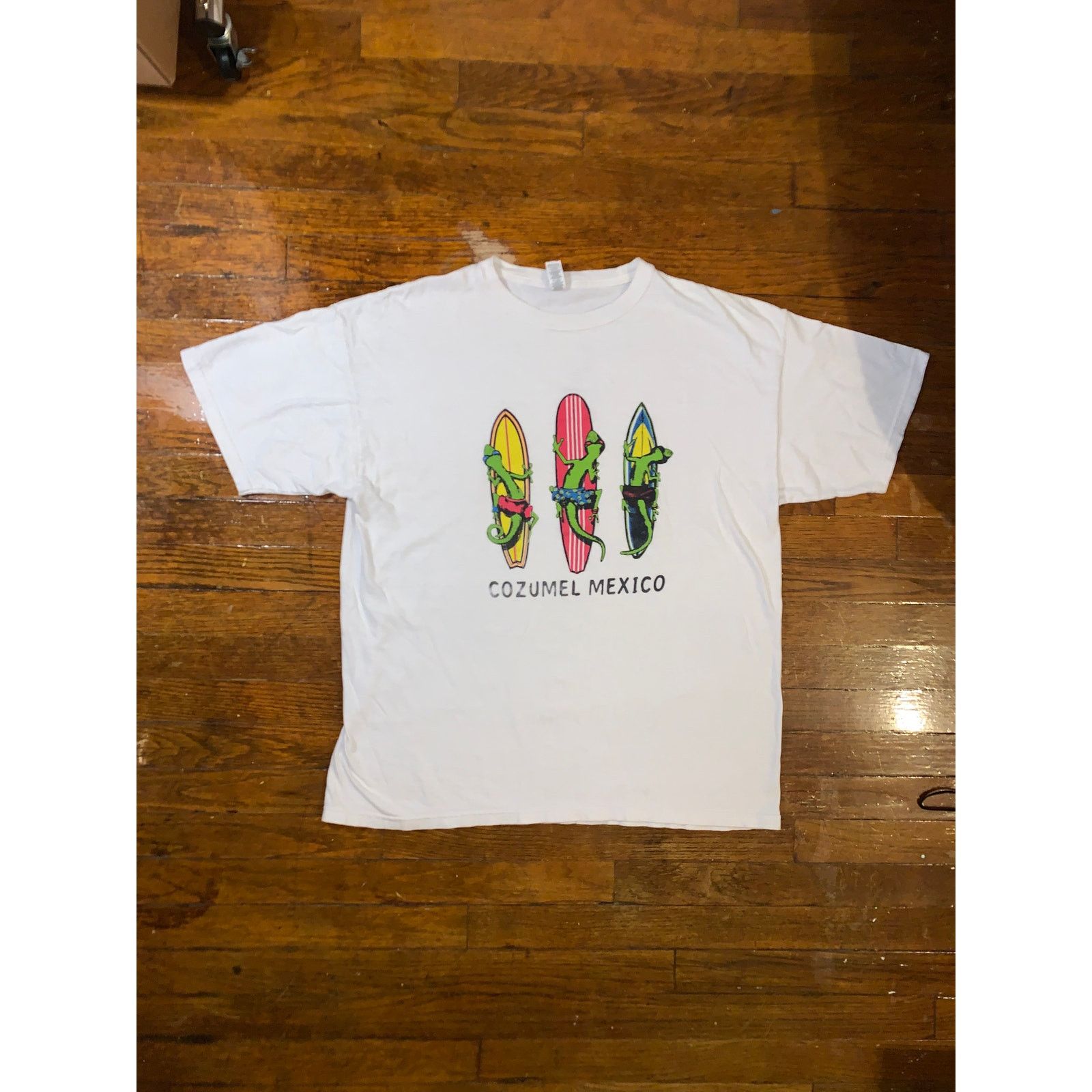 Other × Vintage Cozumel Mexico Tourist T Shirt XL White Gecko Surfboard Tee Size US XL / EU 56 / 4 - 1 Thumbnail