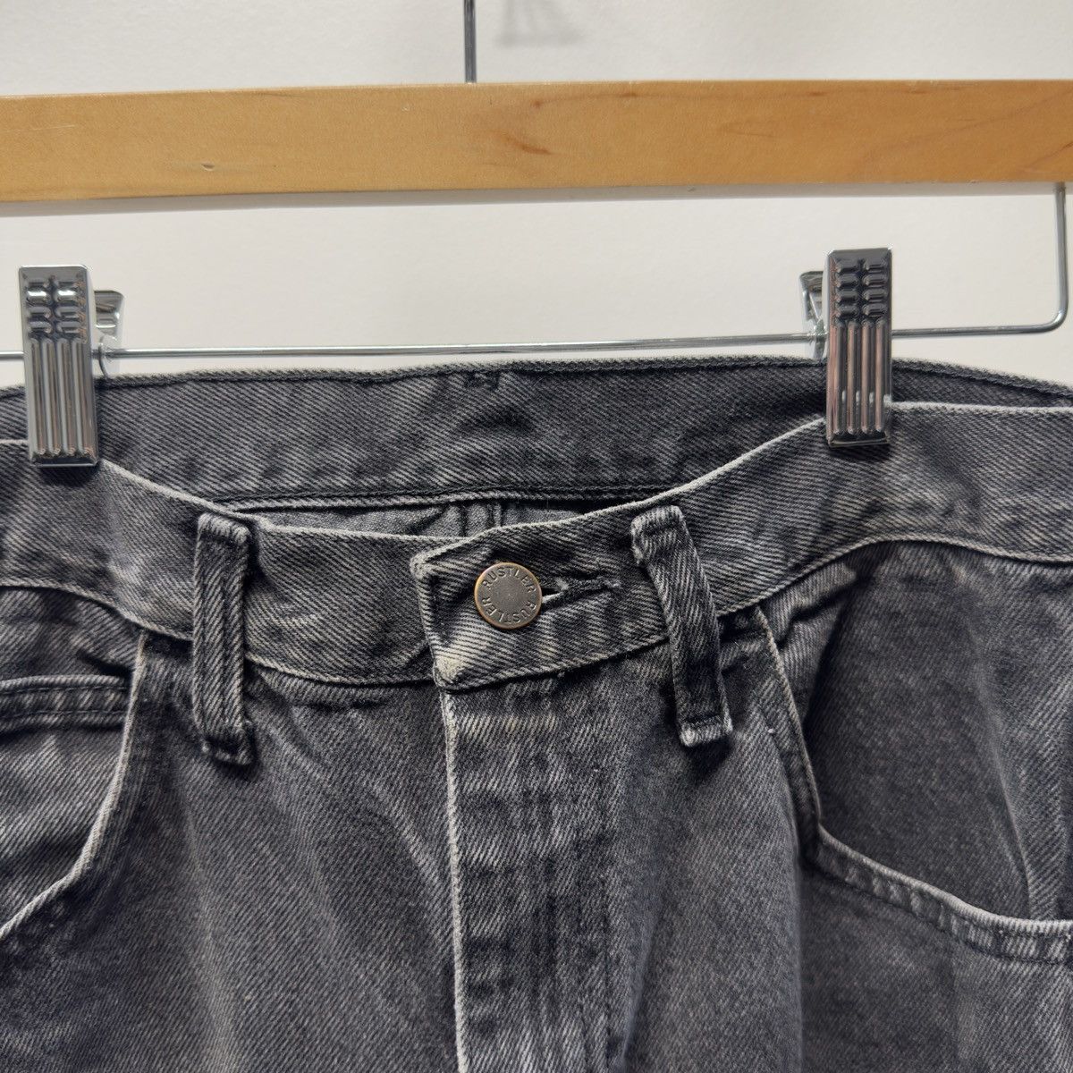 Vintage Thrashed Faded Distressed Black Jeans ERD Grunge Chrome Size US 28 / EU 44 - 6 Thumbnail