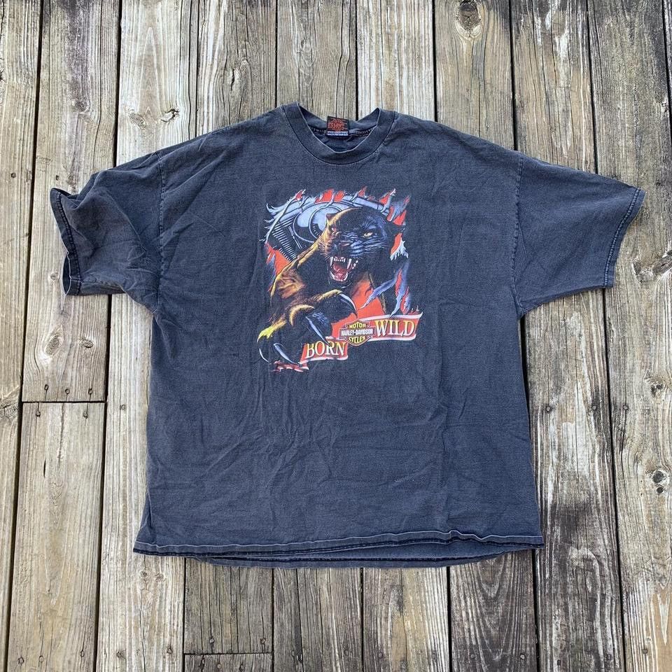 Harley Davidson × Vintage Vintage 90s Black Panther Harley Davidson Born to be wild Size US XXL / EU 58 / 5 - 1 Thumbnail