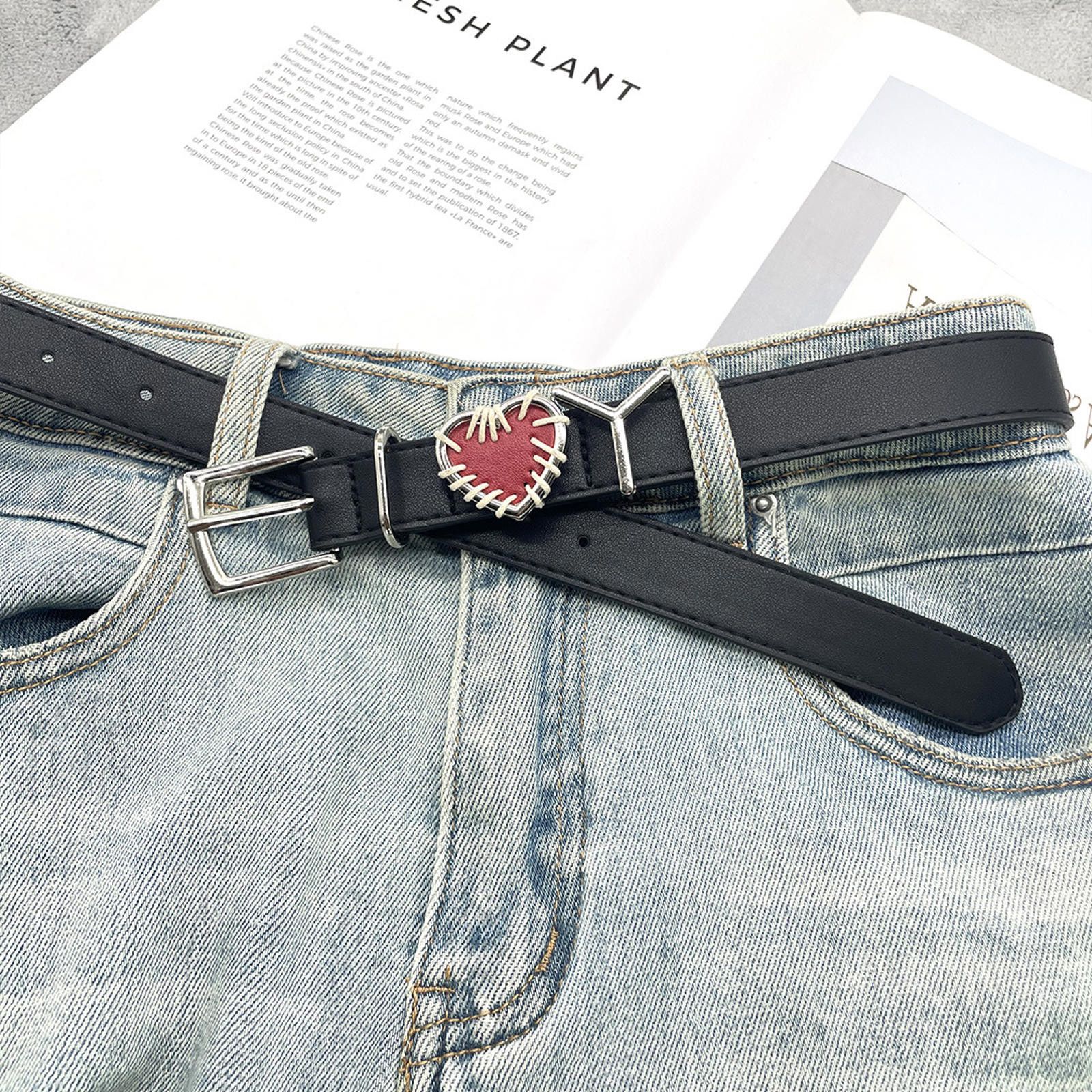 Other Heart Buckle Black Belt Size ONE SIZE - 8 Thumbnail