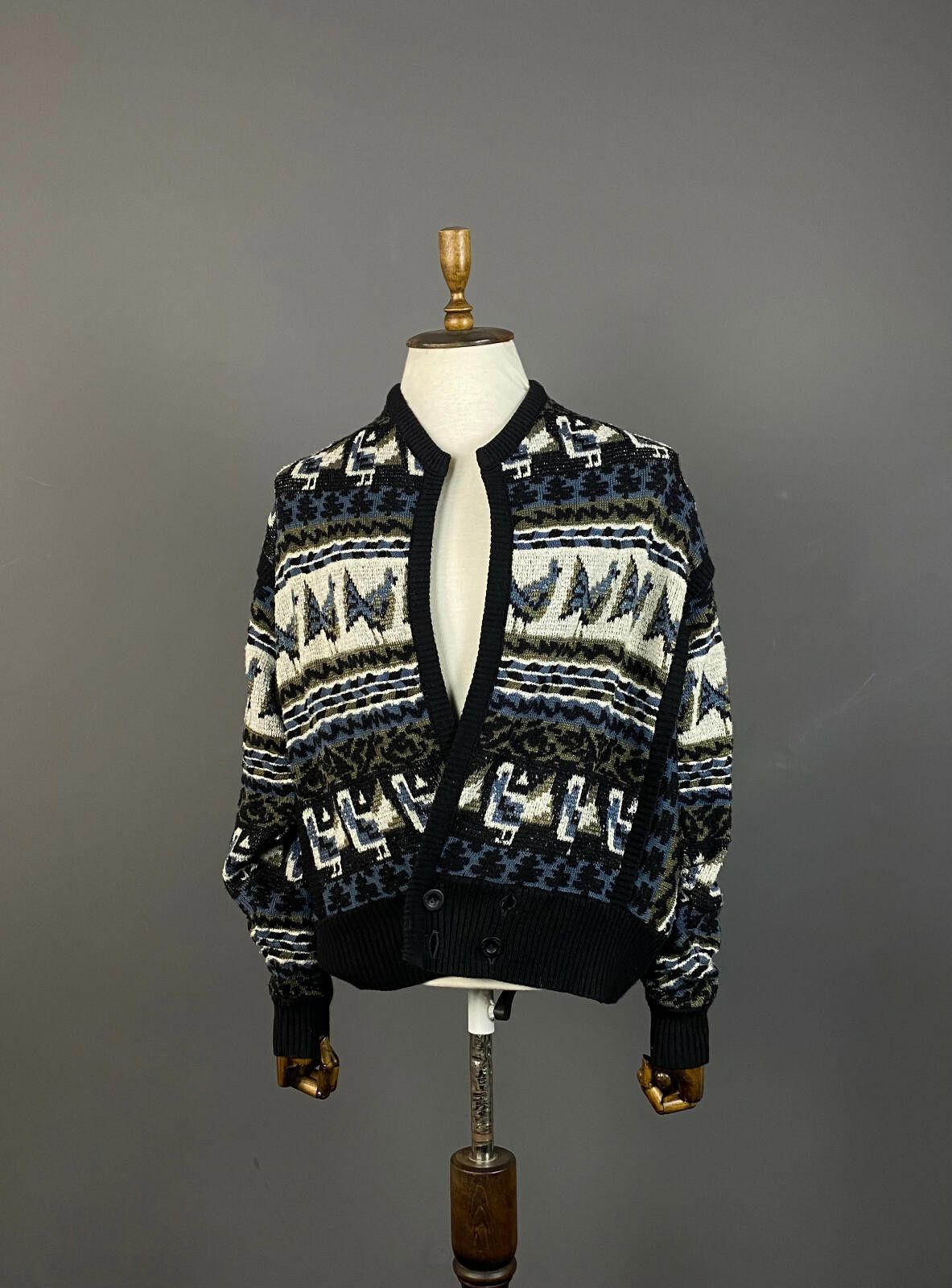 Carlo Colucci Carlo Colucci Animal Geometric Wool Cardigan Sweater Size 50 Size US L / EU 52-54 / 3 - 1 Thumbnail