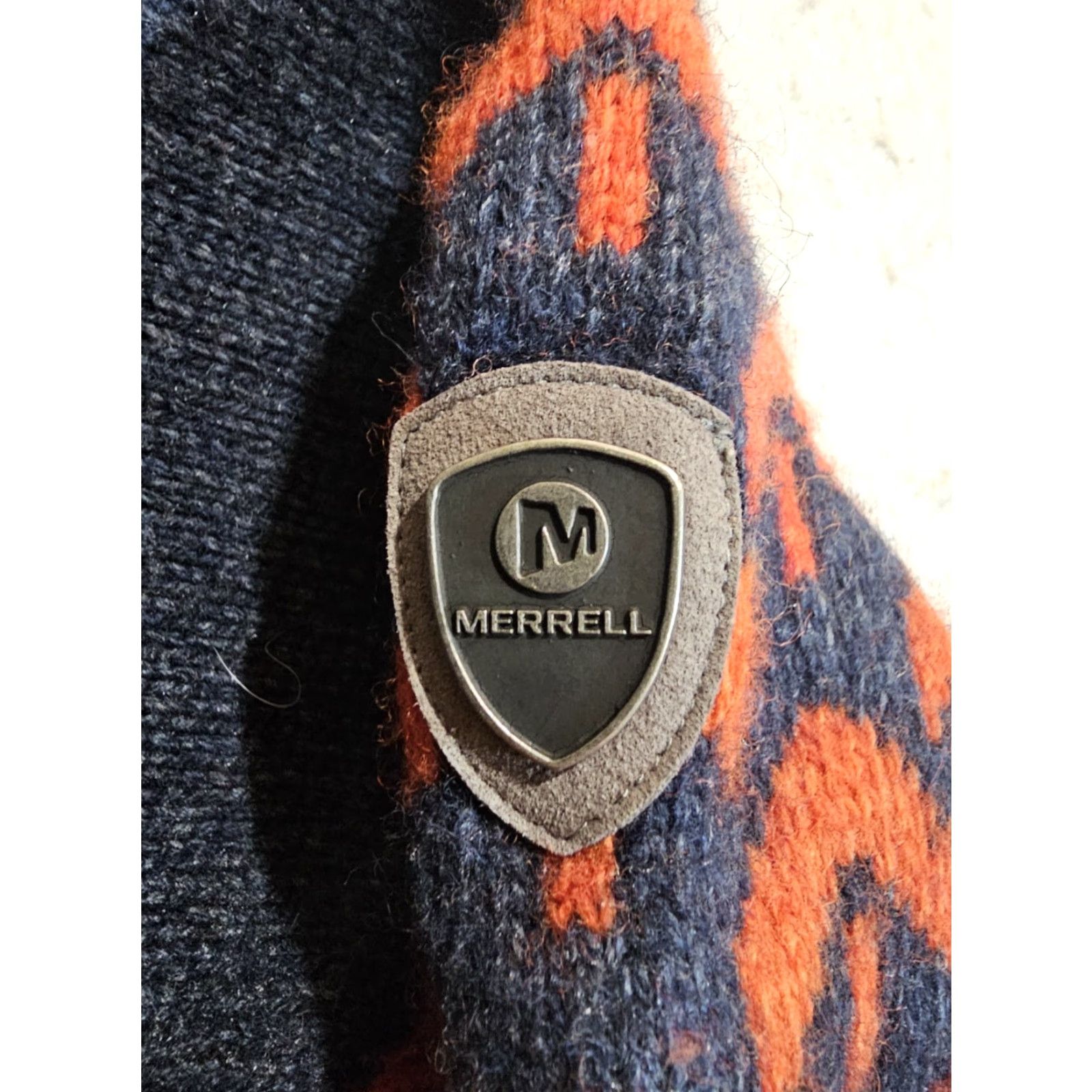 Merrell Merrell Classic Wool Blend Hooded Full Zip Sweater Womens Sz Medium Blue/Orange Size M / US 6-8 / IT 42-44 - 6 Thumbnail