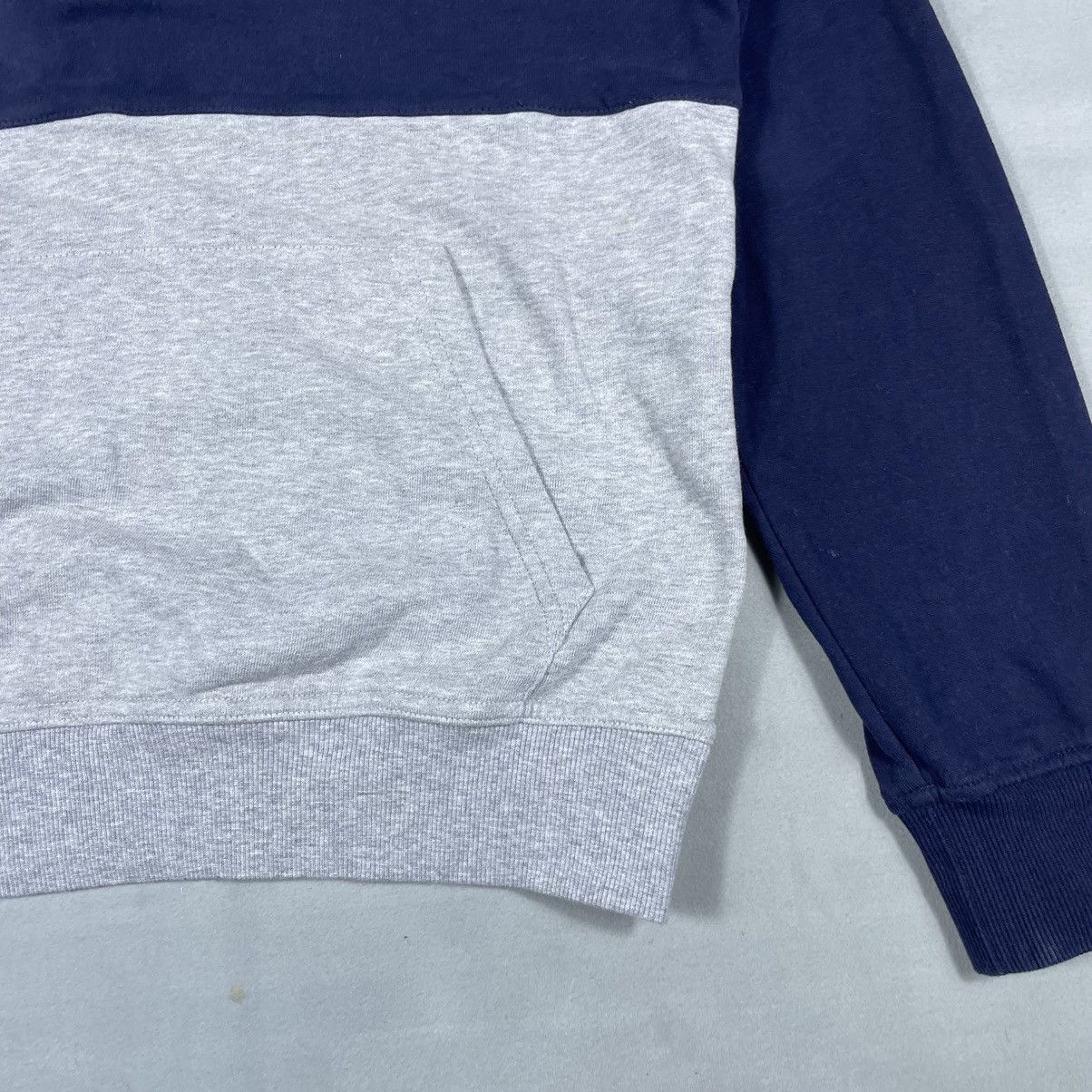 Brunello Cucinelli Logo-Print Two-Tone Cotton-Jersey Half-Zip Sweatshirt - Blue Size US XS / EU 42 / 0 - 7 Thumbnail