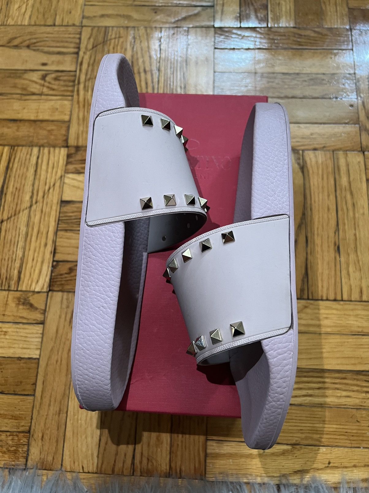 Valentino Valentino Garanavi Rockstud Slides in Nude Pink Size US 11 / IT 41 - 7 Thumbnail