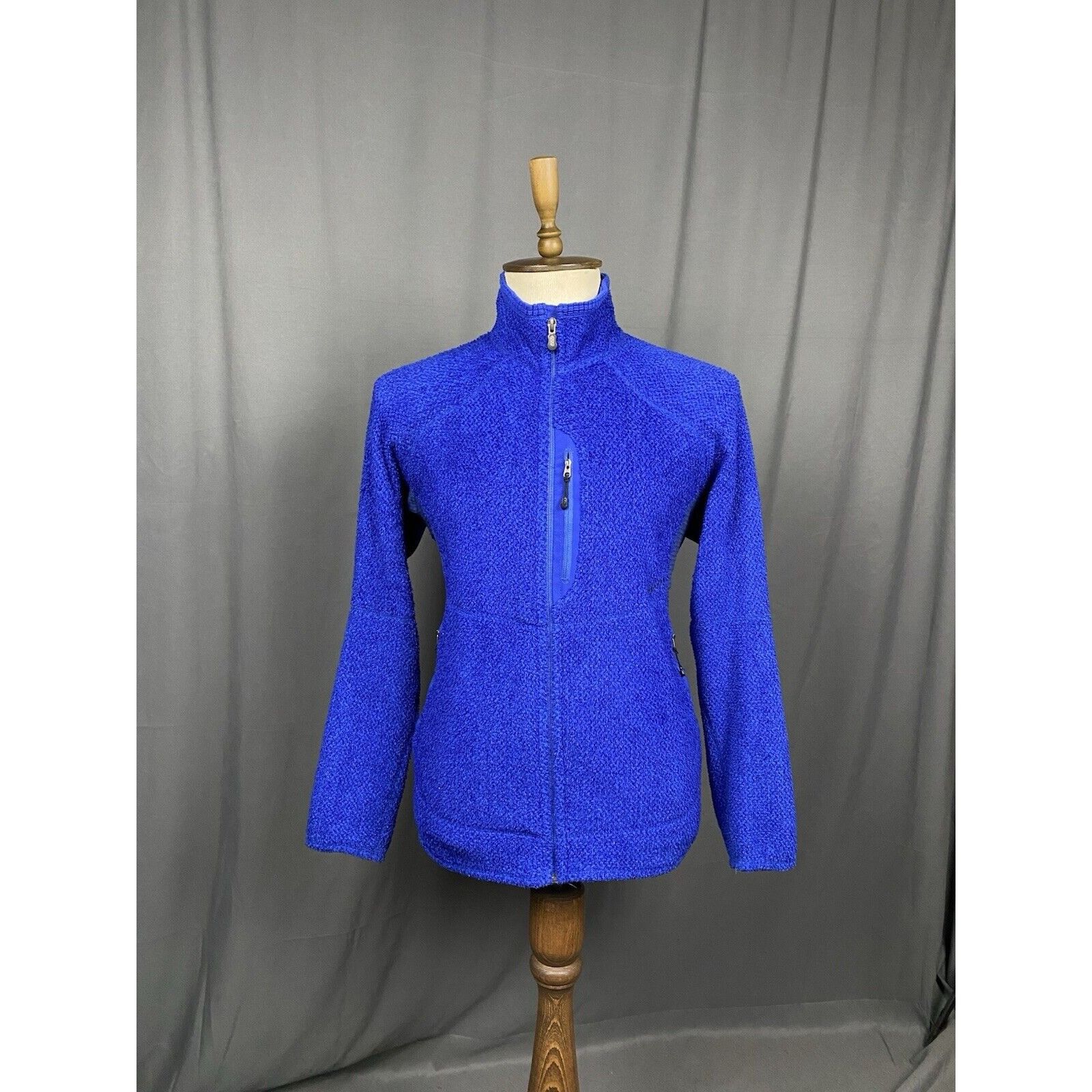 Patagonia Deep Pile Men's Blue Full Zip Fleeced Sweater Size