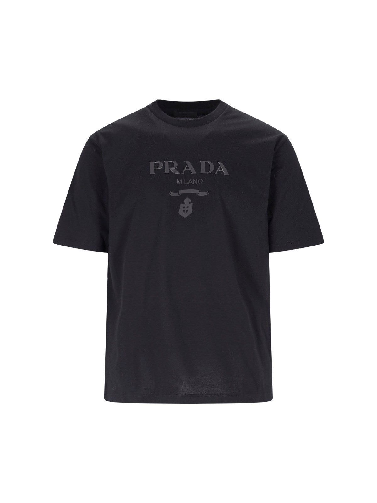 image of Prada Logo T-Shirt Size S in Black, Men's