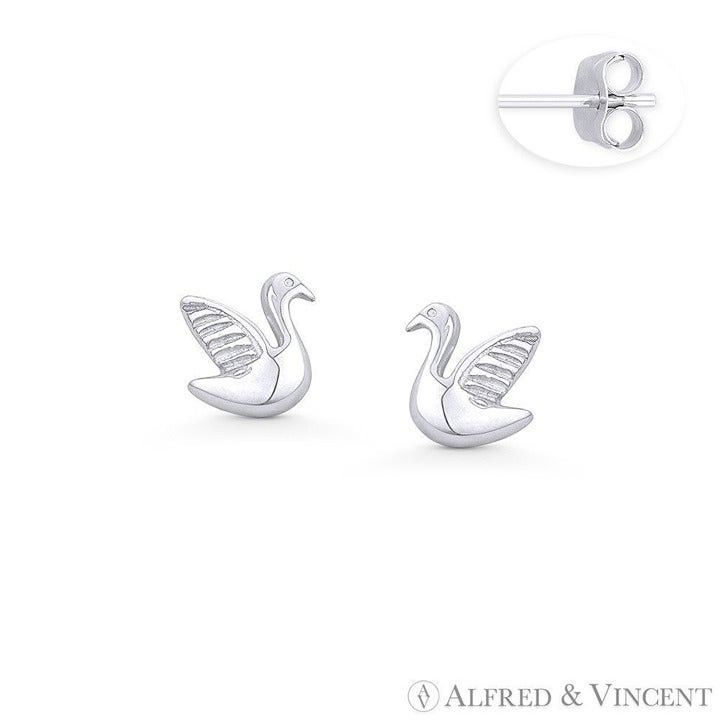 Other Bird Couple Love Charm Stud Earrings in .925 Sterling Silver Size ONE SIZE - 1 Preview