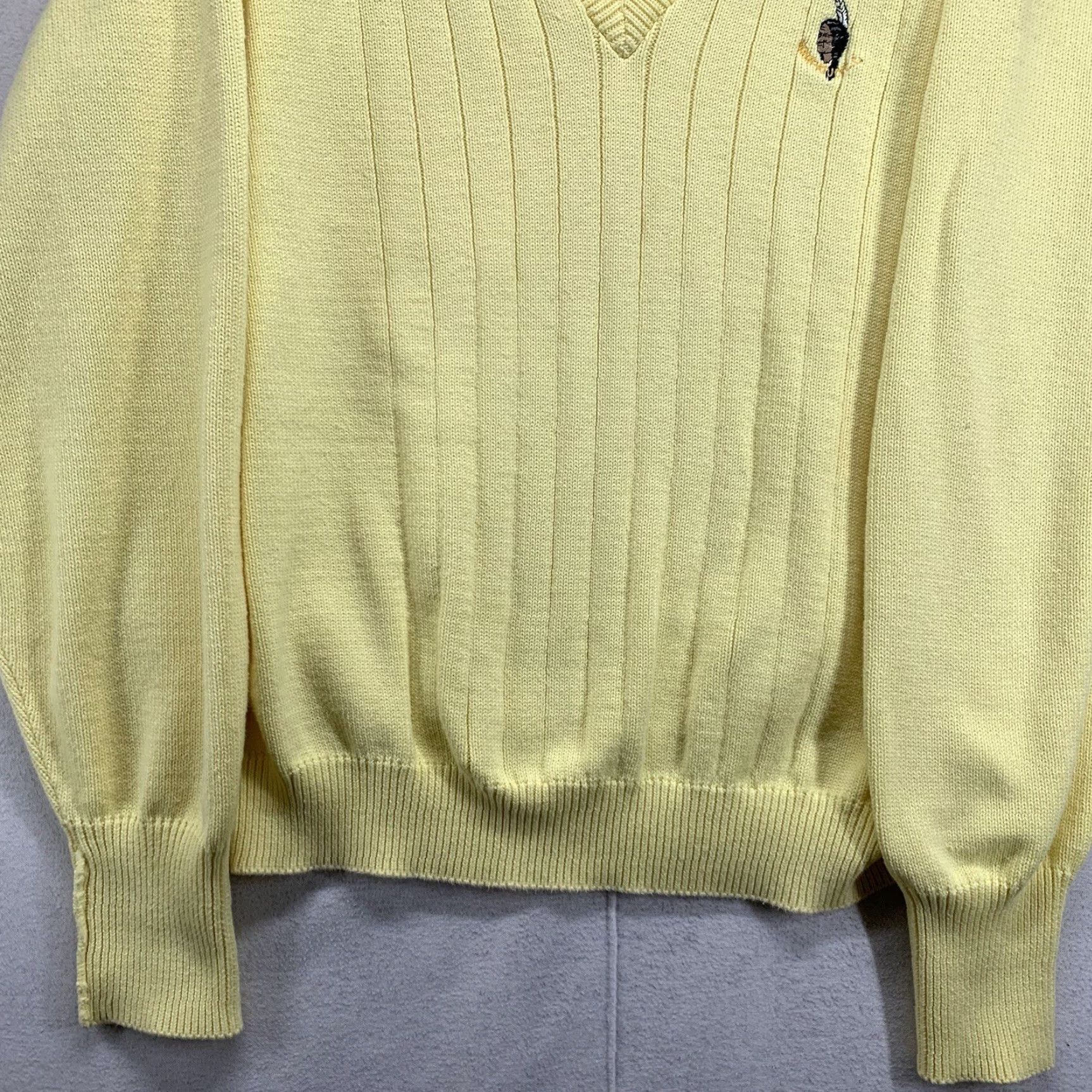 Wilson VINTAGE Wilson Men’s Golf Sweater Pullover Adult Medium Yellow 90s Club Knit All Seasons Size US M / EU 48-50 / 2 - 7 Thumbnail