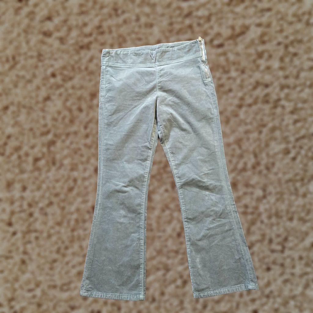 Free People Free People Pants Womens Small Green Velour Side Zip Cropped Bootcut Casual Size 28" / US 6 / IT 42 - 1 Thumbnail
