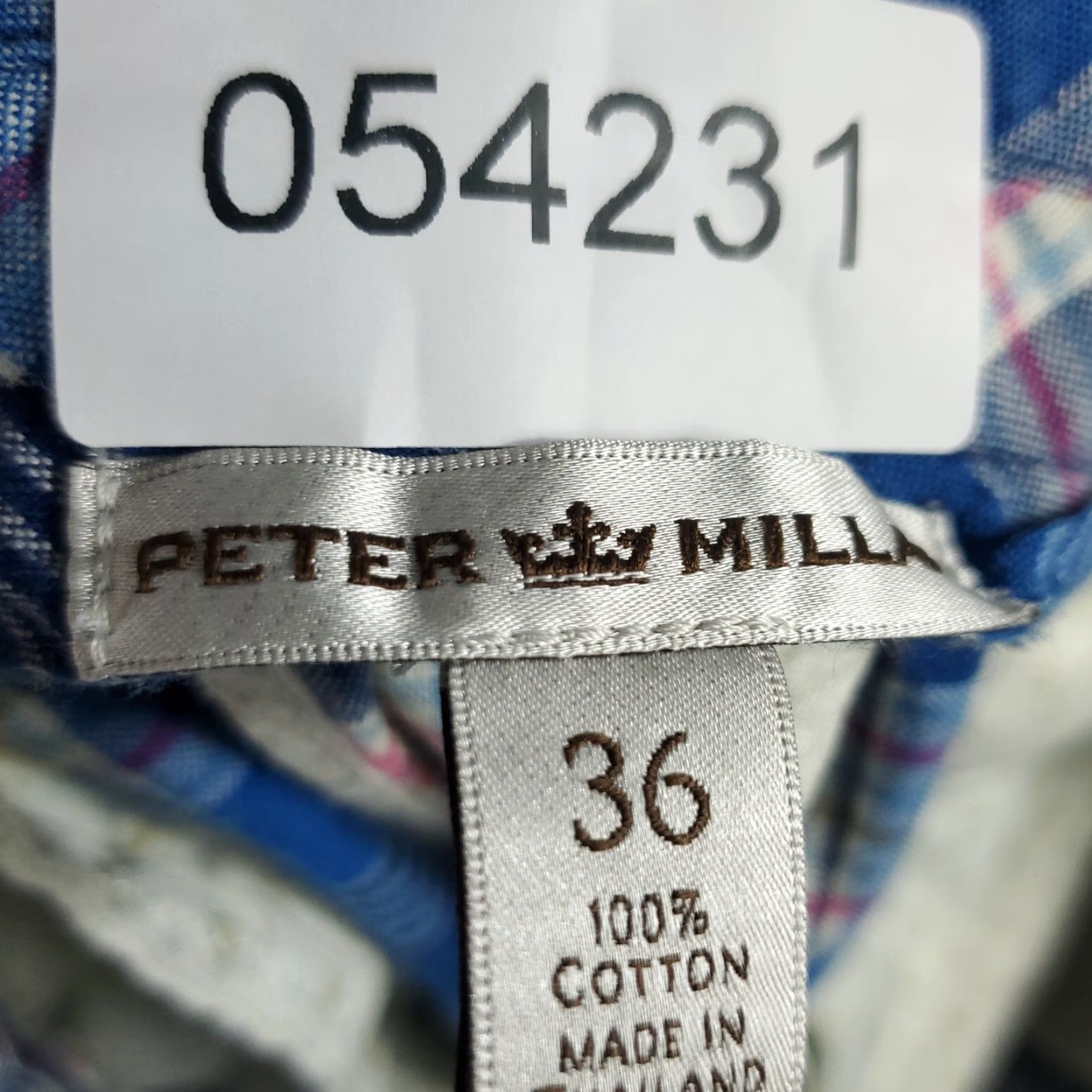 Peter Millar Peter Millar Chino Shorts Mens Size 36 Blue Plaid Cotton Flat Front Casual Size US 36 / EU 52 - 8 Thumbnail