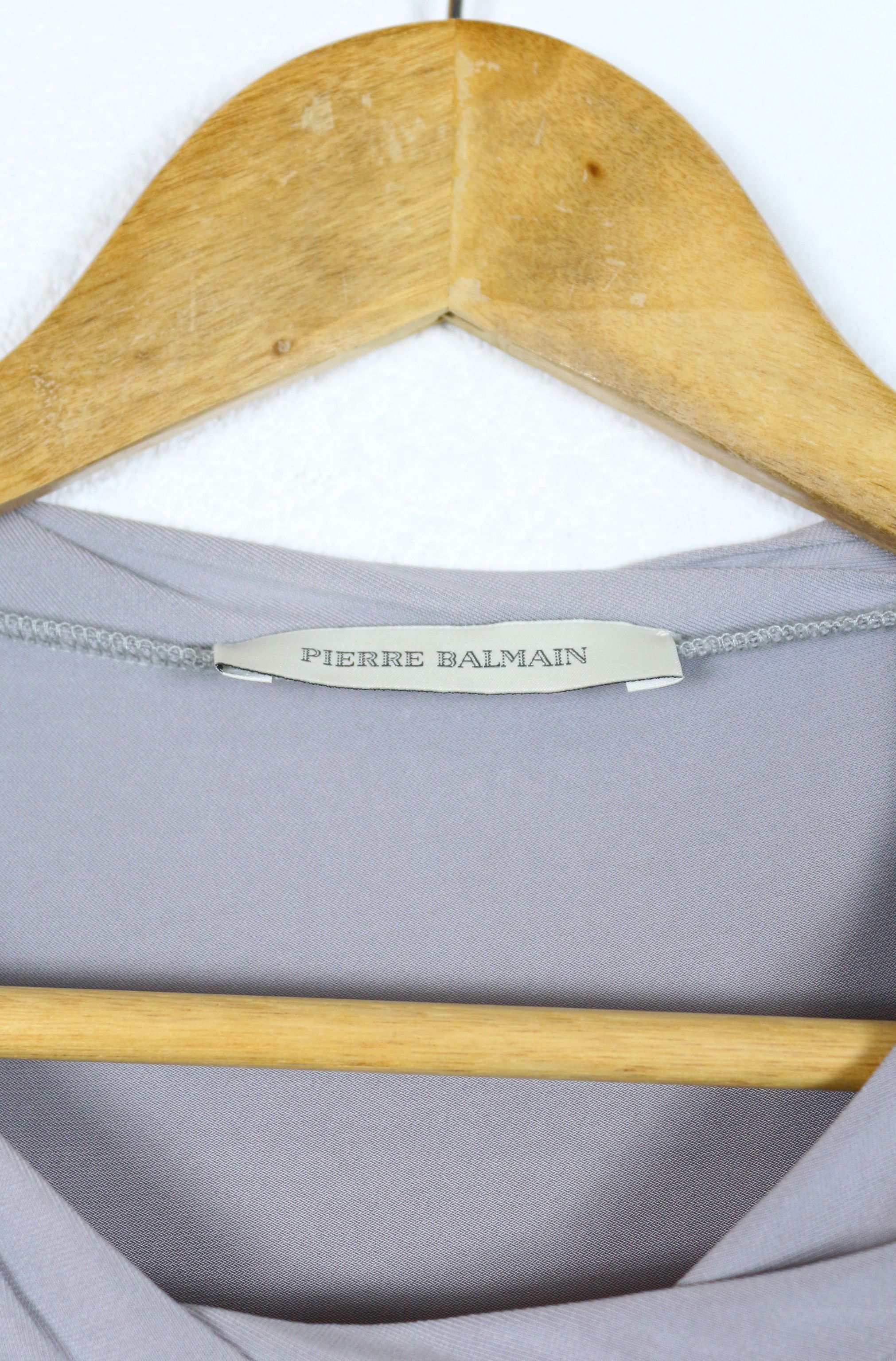Pierre Balmain Pierre Balmain Gray Viscose Drappier Tee Dress Size XS / US 0-2 / IT 36-38 - 4 Thumbnail