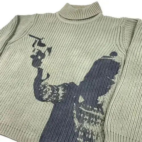 VIBE Knitted Sweater Harajuku Pullover High collar unisex style Size US L / EU 52-54 / 3 - 3 Thumbnail
