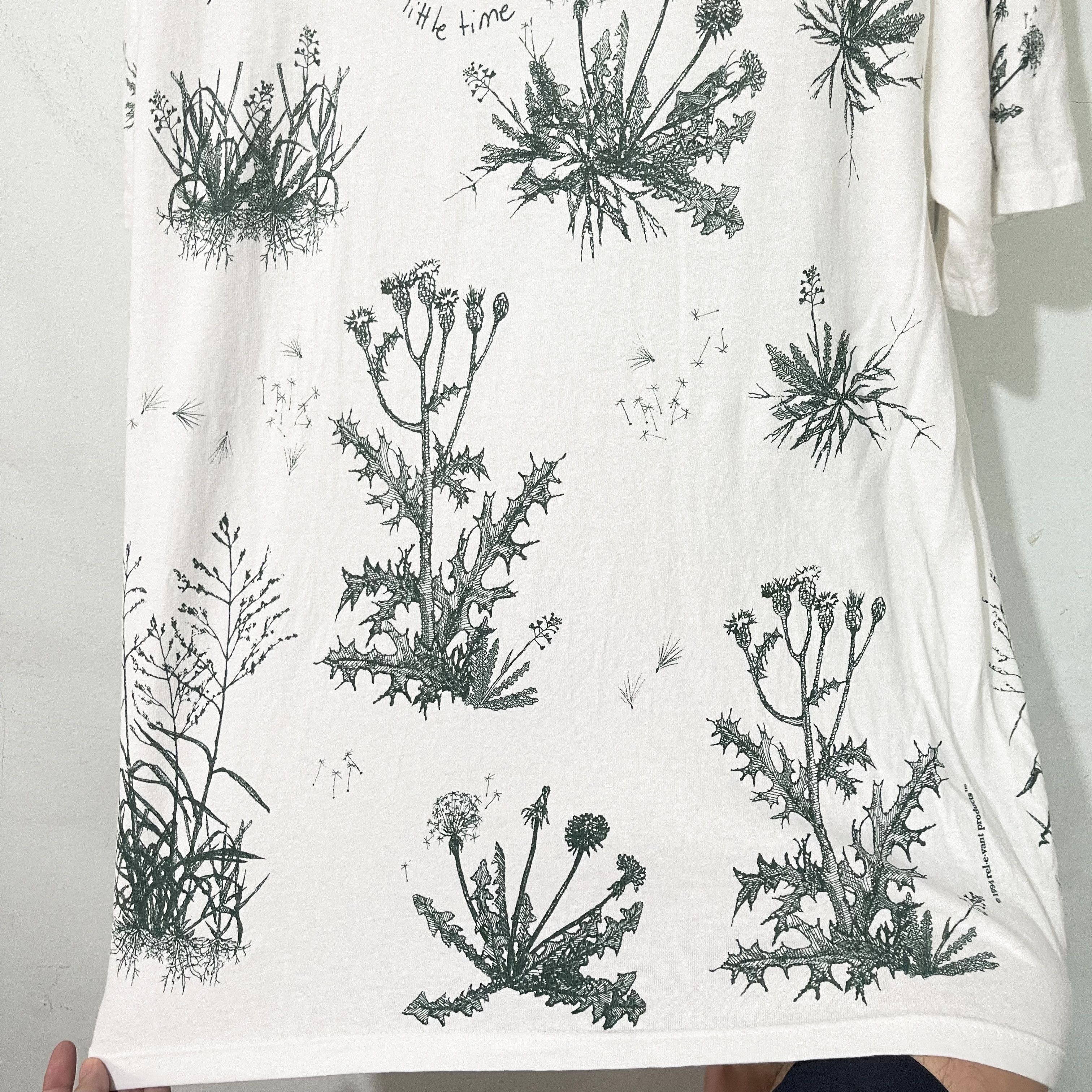 Vintage Vintage 90s Botanical Weeds T-Shirt Size US M / EU 48-50 / 2 - 5 Thumbnail