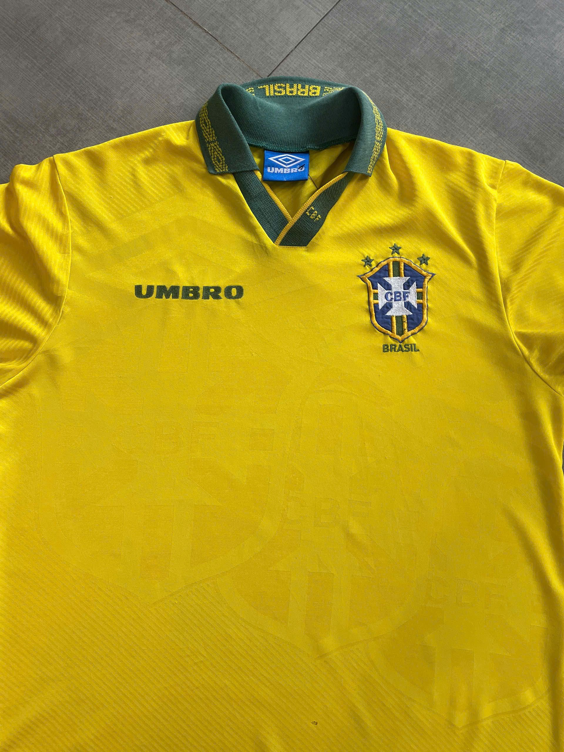 Maillot Vintage Brésil Umbro Années 90, Taille L, Homme, Coton, Football 1993 1994