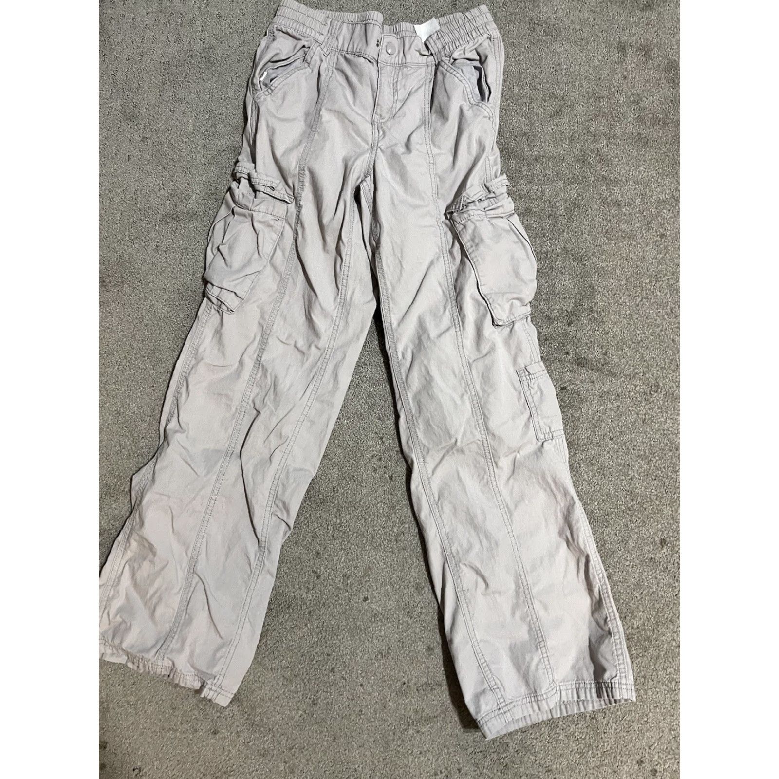 H&M Divided by H&M Gray Cargo Pants High-Rise 4 Womens Pockets Cotton Canvas Jogger Style Casual Workwear (Adult) Womens Size 27" / US 4 / IT 40 - 2 Thumbnail