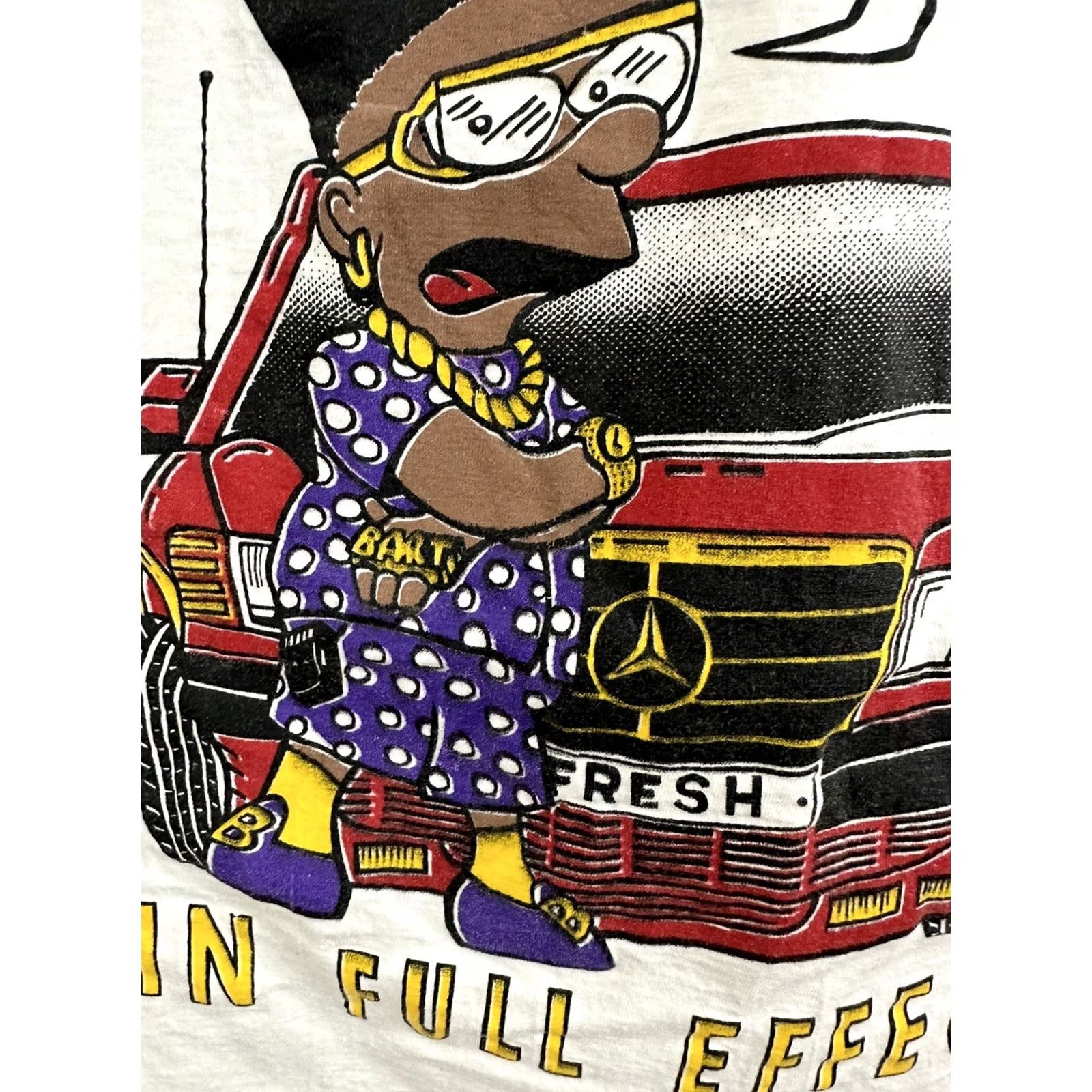 Vintage VINTAGE Bart The Simpsons Livin Large Public Enemy Mercedes Rap T-Shirt L White Mens Size US L / EU 52-54 / 3 - 3 Thumbnail