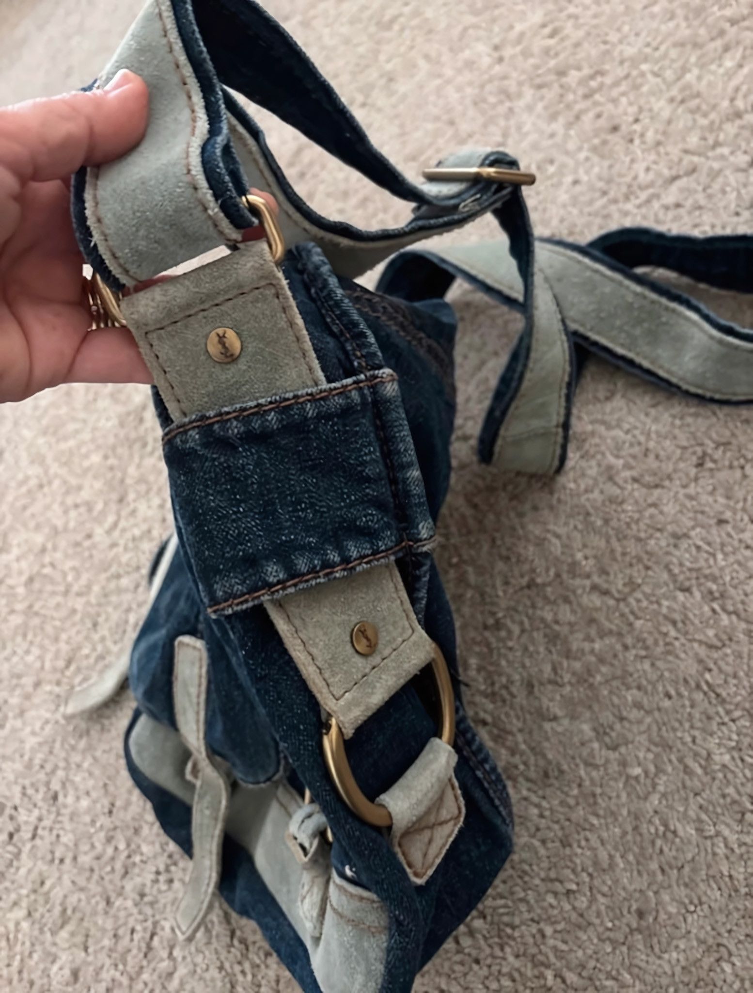 Saint Laurent Paris RIVE GAUCHE CROSSBODY DENIM BAG BY TOM FORD Size ONE SIZE - 6 Thumbnail