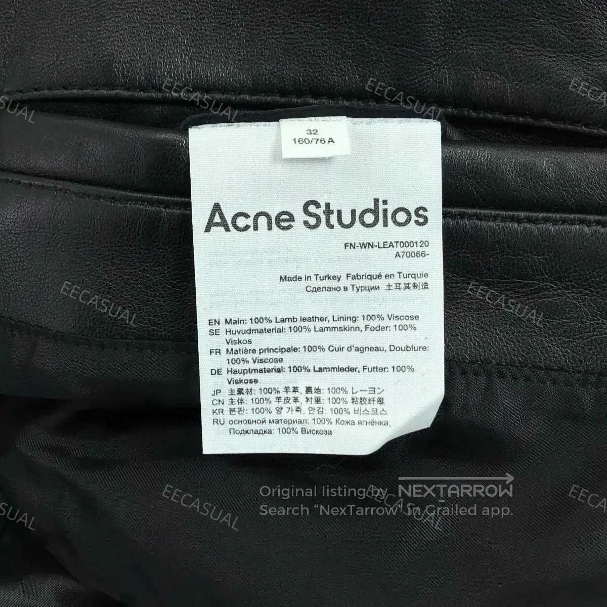 Acne Studios Black Leather Biker Jacket for Women. Size XXS / US 00 / IT 34 - 7 Thumbnail