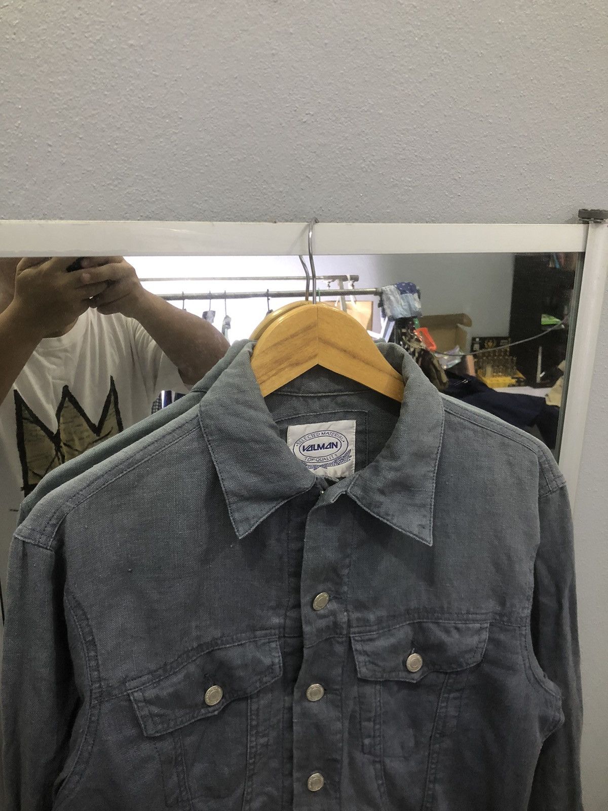 Japanese Brand Valman Japan 100% Linen Denim Style Trucker Jacket Size US XS / EU 42 / 0 - 4 Thumbnail