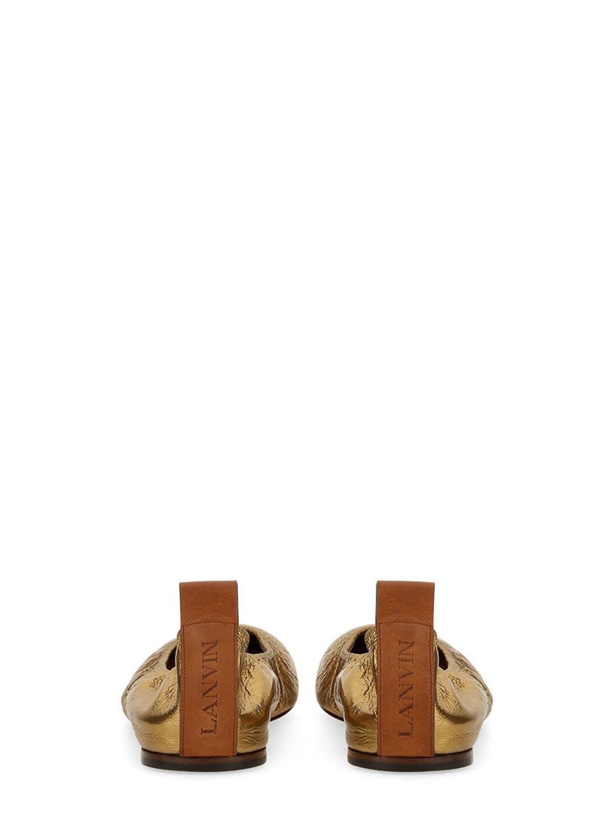 Lanvin o1s22i1n1024 Laminate Ballet Flats in Gold Size US 11 / IT 41 - 3 Thumbnail