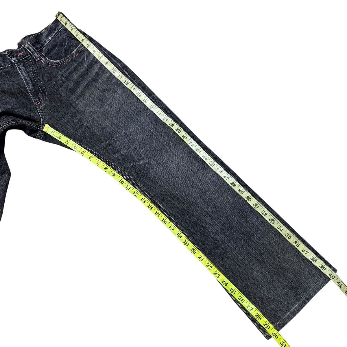 Edwin Vintage Edwin 401XVS Faded Black Denim Flare Jeans Size US 30 / EU 46 - 16 Thumbnail