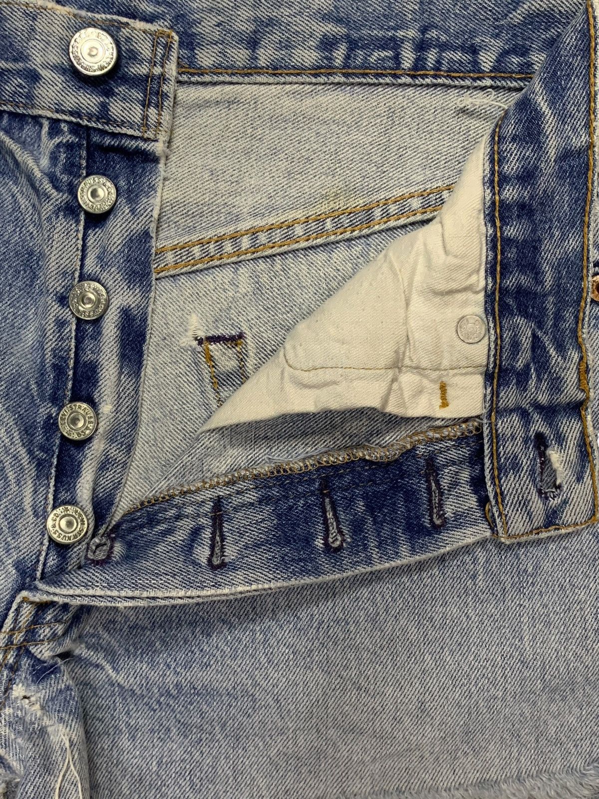 Levi's × Levi's Vintage Clothing Vintage 70s Levis 501 Faded Blue Wash Distressed Jean Shorts Size 28" / US 6 / IT 42 - 3 Thumbnail