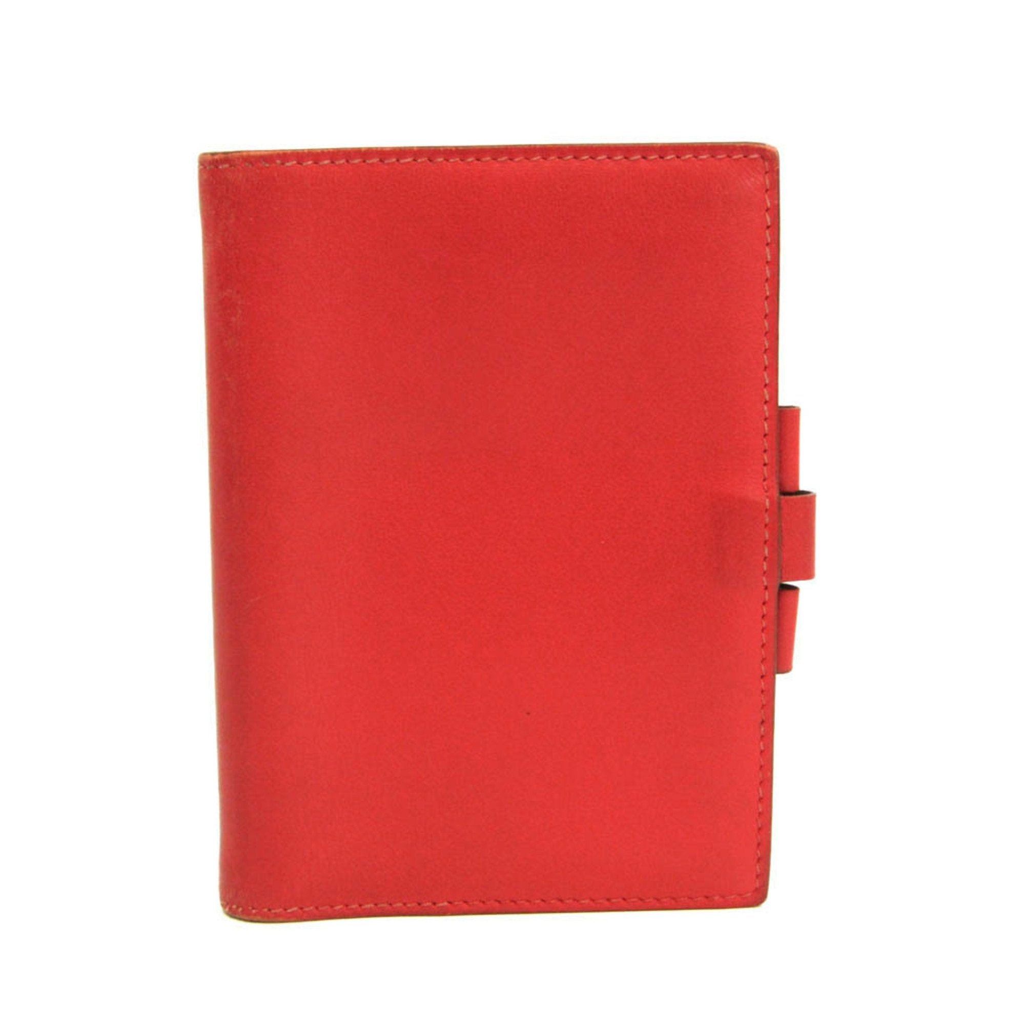 image of Hermes Agenda Pocket Size Planner Cover Pink Red Gm in Black, Women's