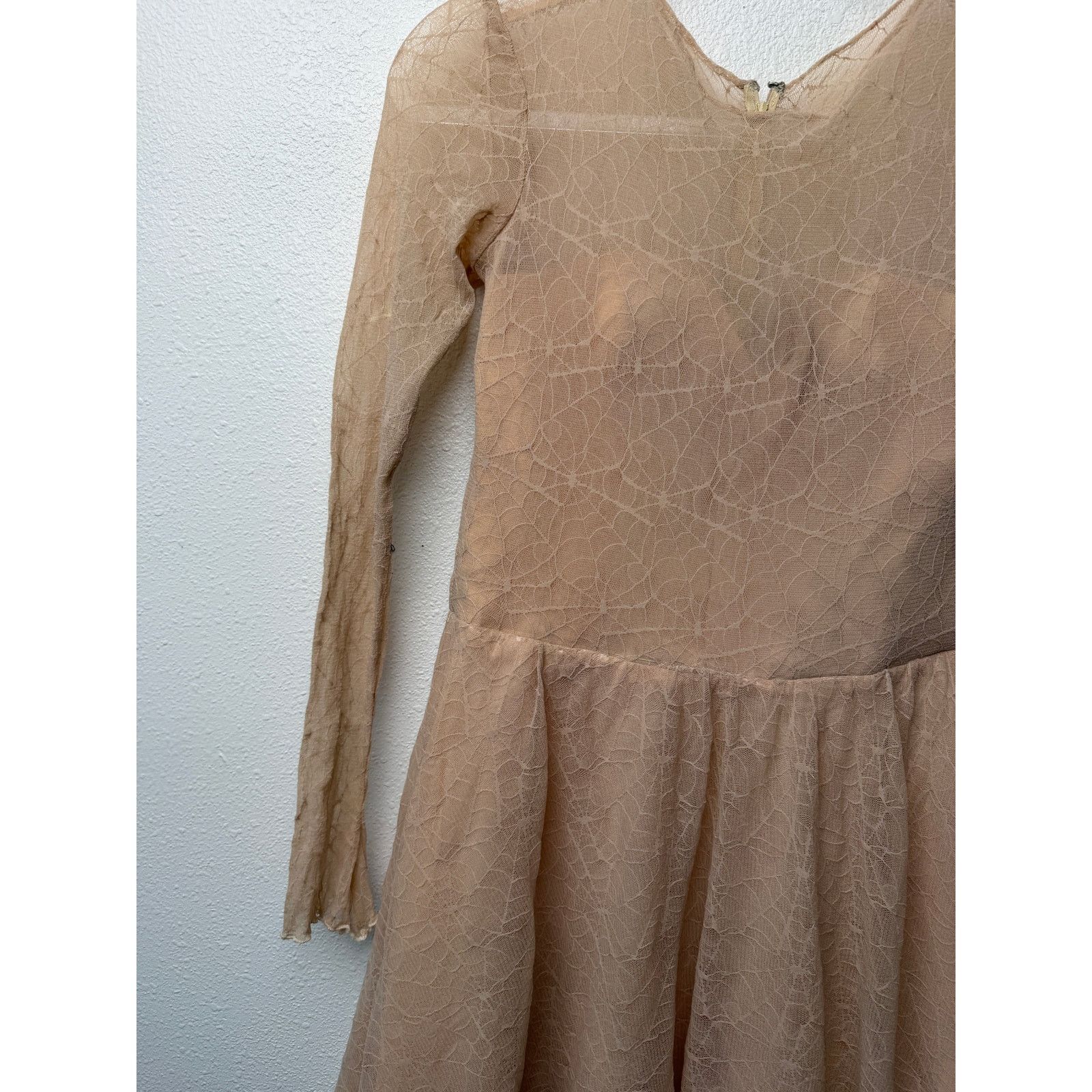 Other Ninivah Khomo Tan Lace Long Sleeve Mini Dress US XS/S Size XS / US 0-2 / IT 36-38 - 9 Thumbnail