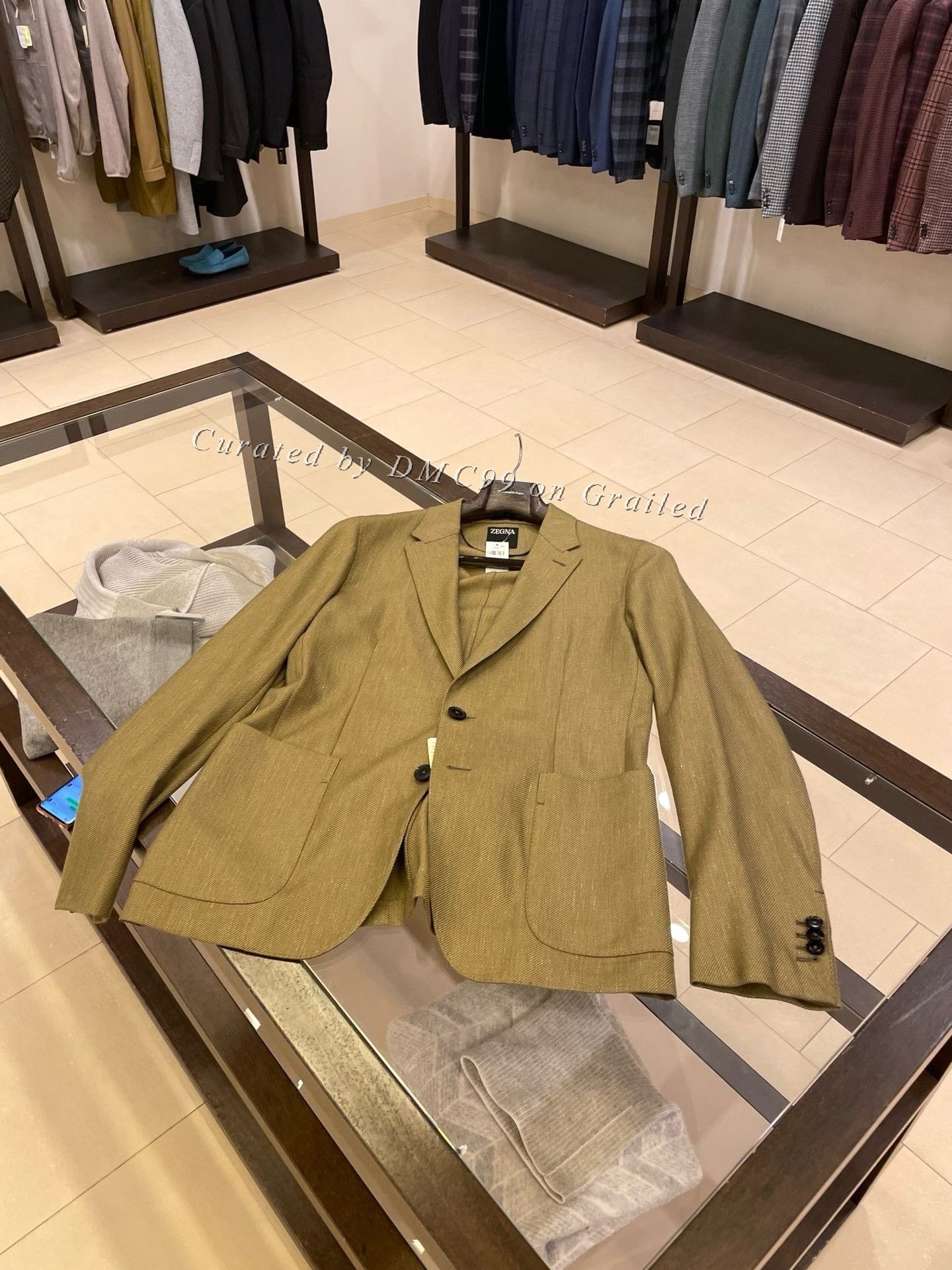 Ermenegildo Zegna Zegna Olive Green Single-Breasted Blazer Size US L / EU 52-54 / 3 - 6 Thumbnail