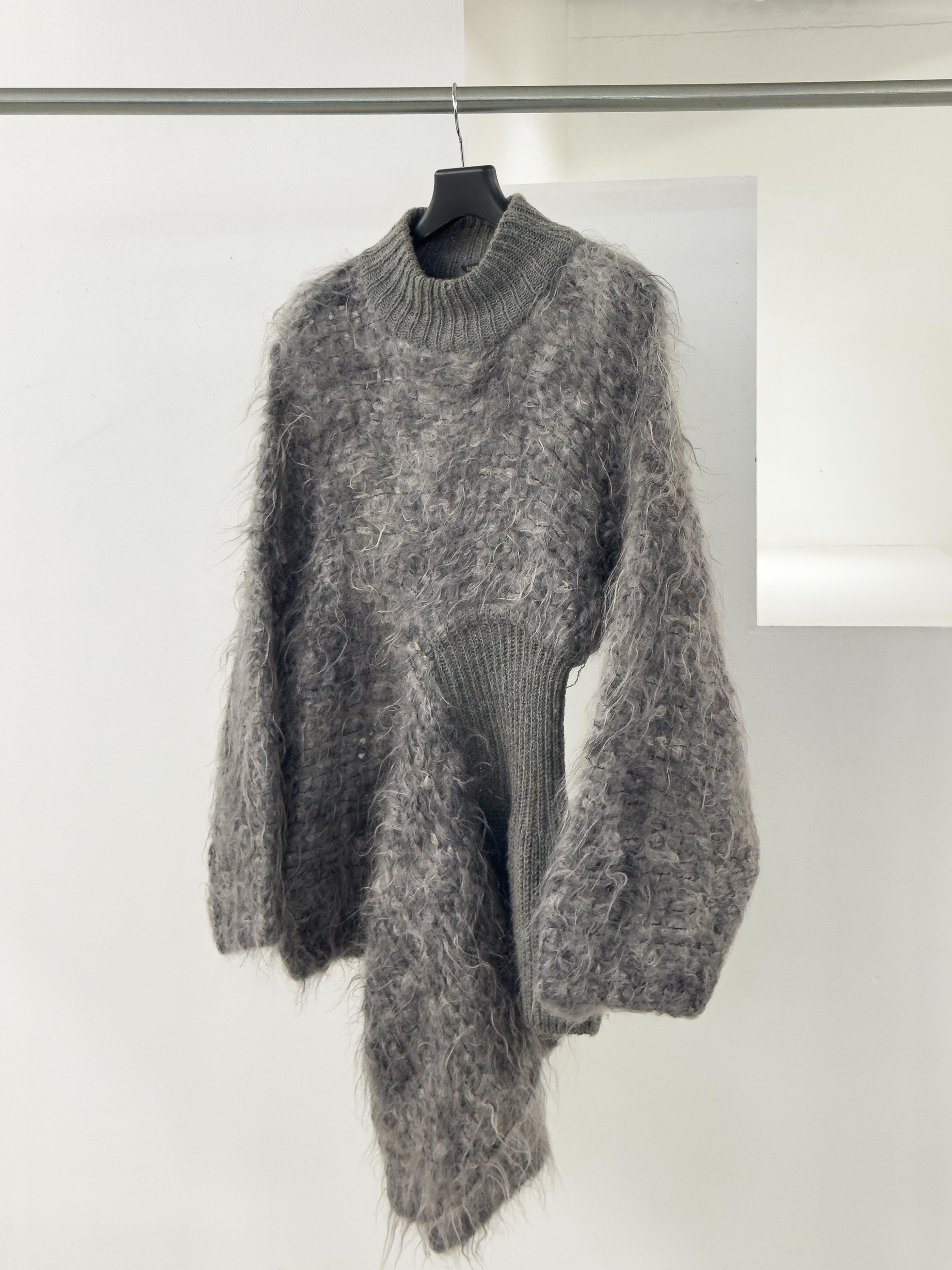 Issey Miyake 80s Issey Miyake Asymmetric Mohair Texture Sweater Size M / US 6-8 / IT 42-44 - 1 Thumbnail