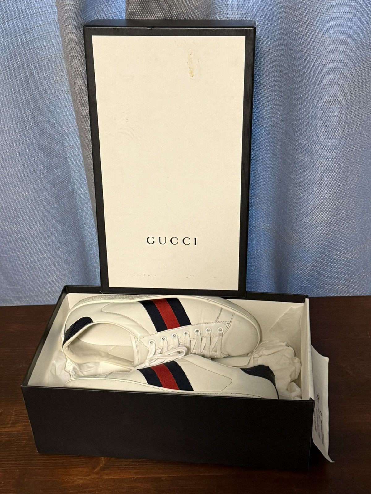 Gucci Gucci Ace Leather Sneaker - White Size US 10 / EU 43 - 8 Thumbnail