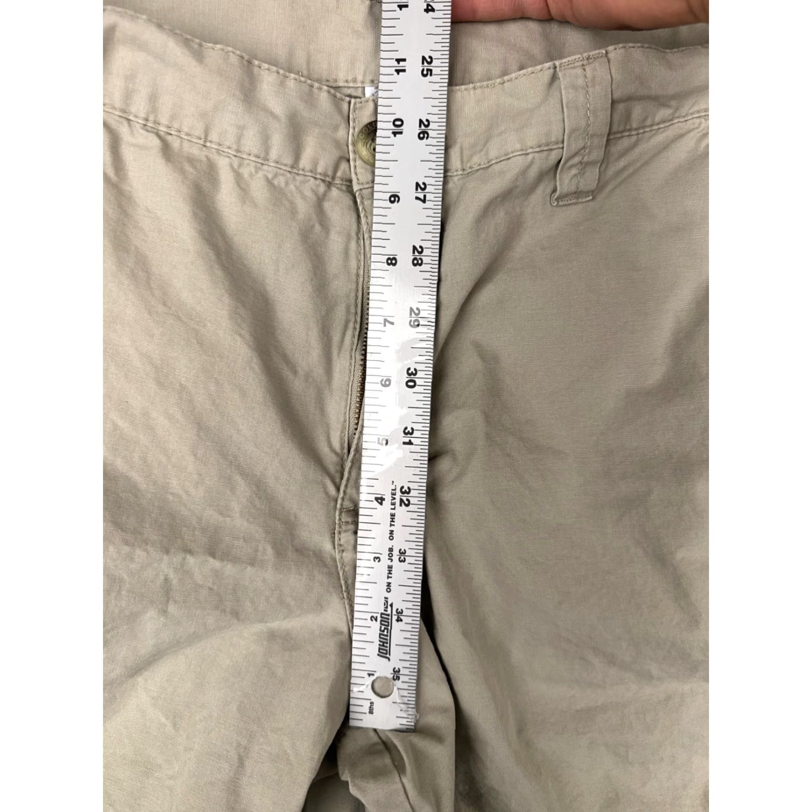 Vintage Columbia Men’s Cargo Shorts Beige 34x8 100% Cotton Chino Flat Front 8 Inseam Regular Rise Zip Pocket Logo Casual Summer Spring Fall Winter Vintage: No Size US 34 / EU 50 - 7 Thumbnail
