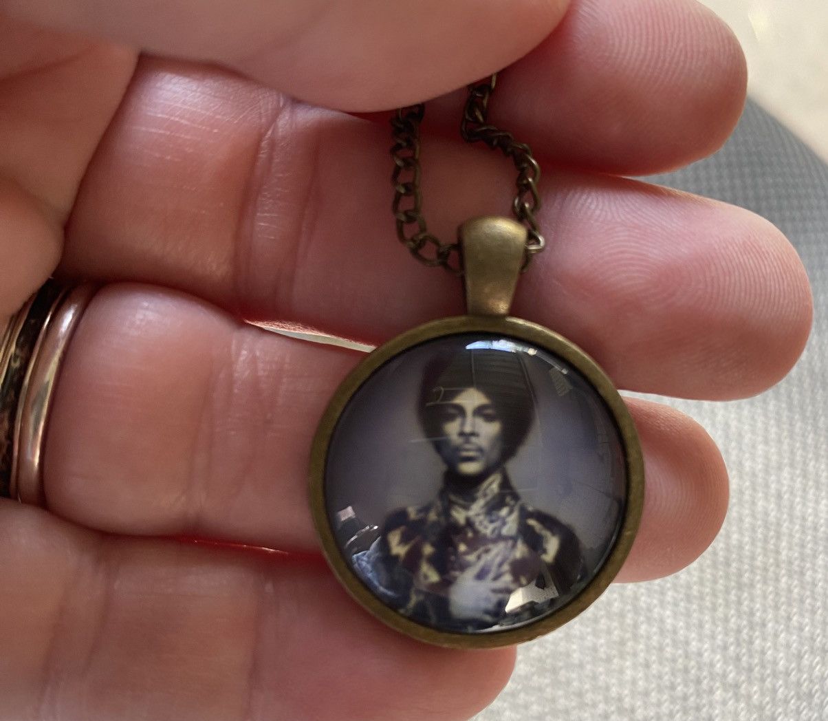 Other Prince Artist Music Icon Pendant Necklace Bronze 30in Chain Size ONE SIZE - 2 Thumbnail