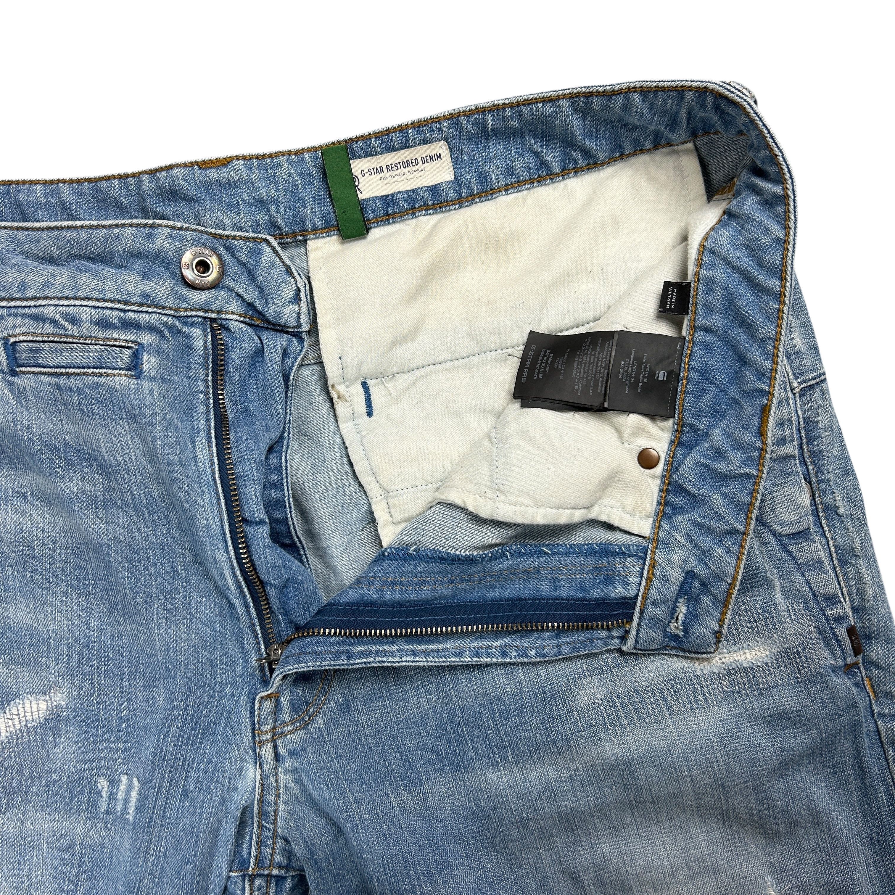 G-Star G-star Raw D-staq 3D Slim Restored Tapered Blue Denim W36L34 Size US 36 / EU 52 - 5 Thumbnail