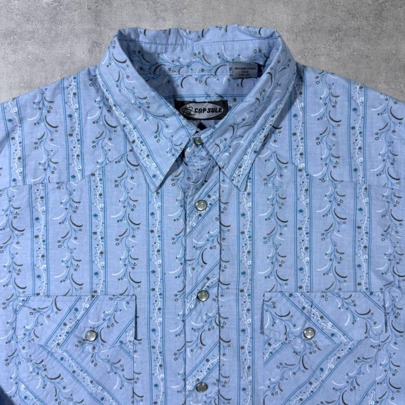 Vintage VINTAGE Capsule Western Floral Blue Cotton Long Sleeve Shirt Large Mens Size US L / EU 52-54 / 3 - 4 Thumbnail