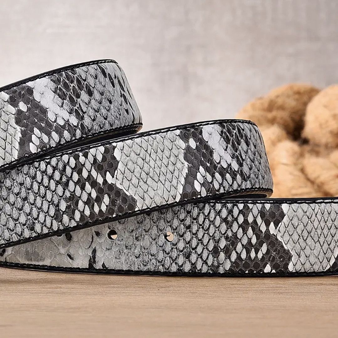 Japanese Brand Snake Pattern PU Leather Belt Size ONE SIZE - 2 Thumbnail