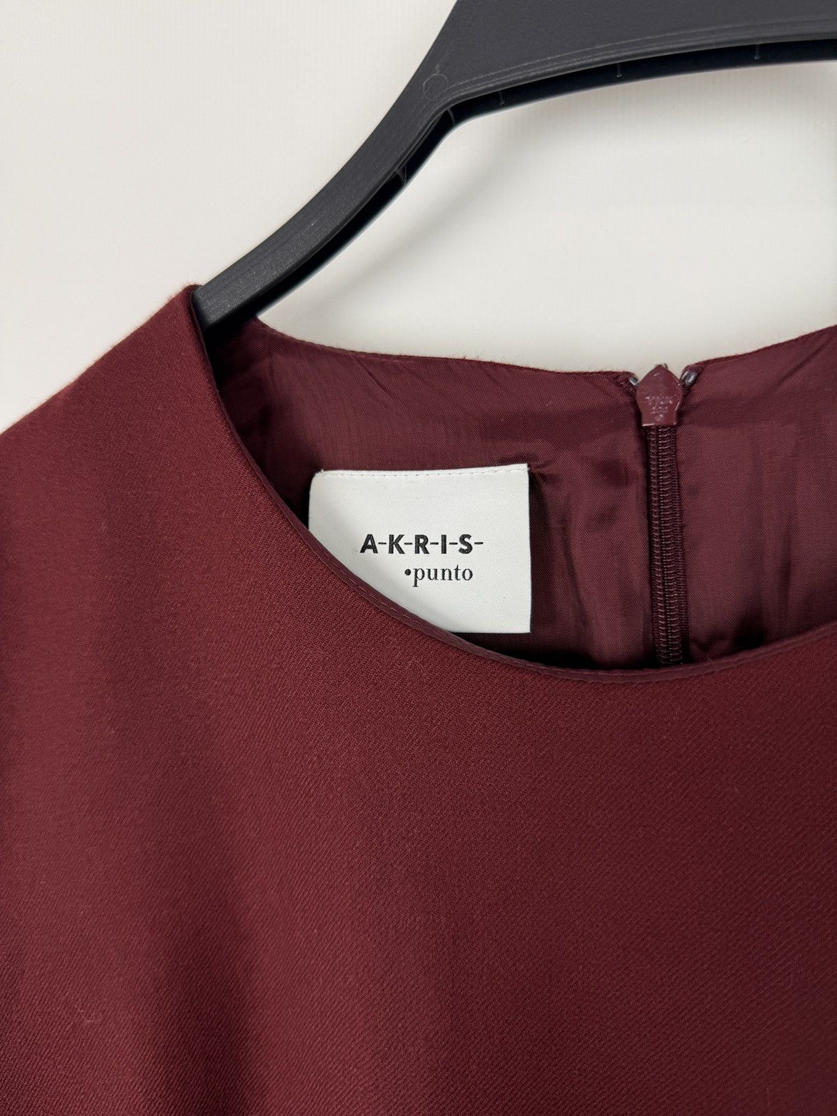 Akris Akris Punto Ruby Red Wool Long Balloon Sleeve Shift Dress Size M / US 6-8 / IT 42-44 - 5 Thumbnail