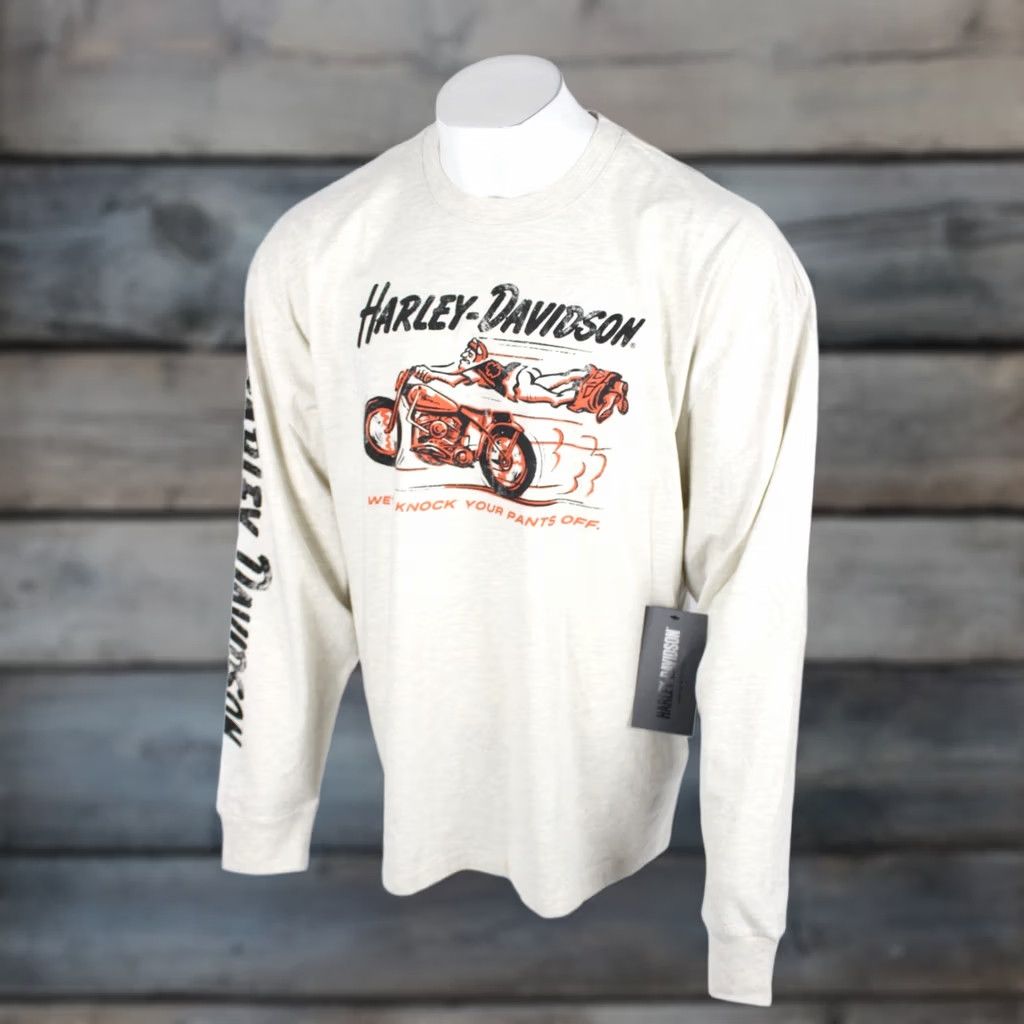 Harley Davidson Harley-Davidson T-Shirt Long Sleeve 2XL Tan Graphic Print Crew Neck Mens Regular Size US XXL / EU 58 / 5 - 1 Thumbnail