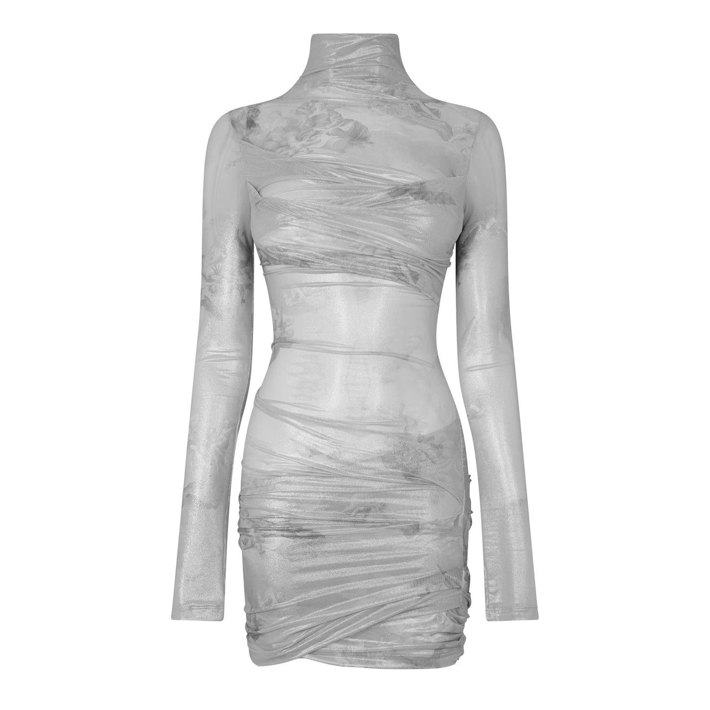 Off-White o1y1125 Mini Dress in Light Gray Size XS / US 0-2 / IT 36-38 - 2 Thumbnail