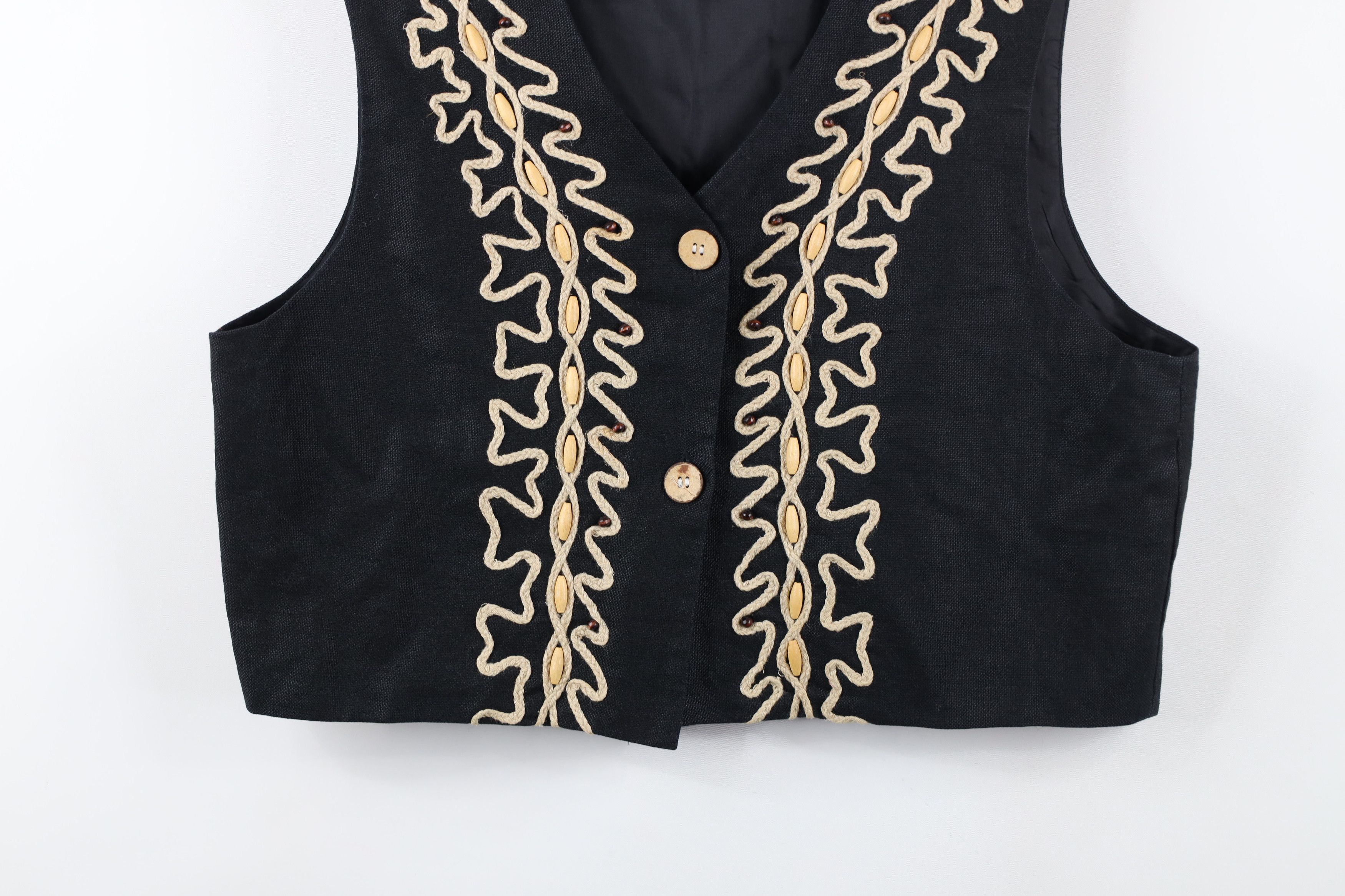 Vintage Vintage 90s Y2K Babydoll Streetwear Beaded Roped Vest Jacket Size L / US 10 / IT 46 - 3 Thumbnail
