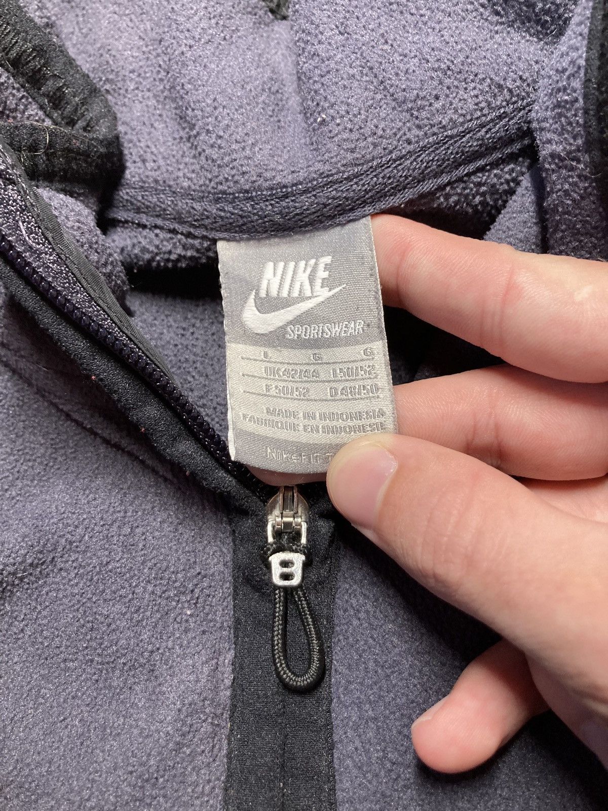Nike × Vintage ⛩️Nike full-zip basic nylon fleece jacket vintage y2k swoosh Size US L / EU 52-54 / 3 - 6 Thumbnail